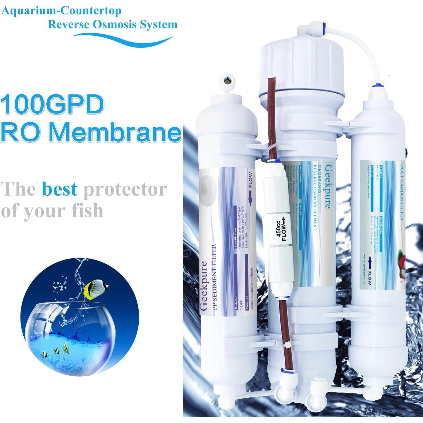 Sistema de Filtro de Agua Potable Geekpure 3 Etapas RO 100 GPD