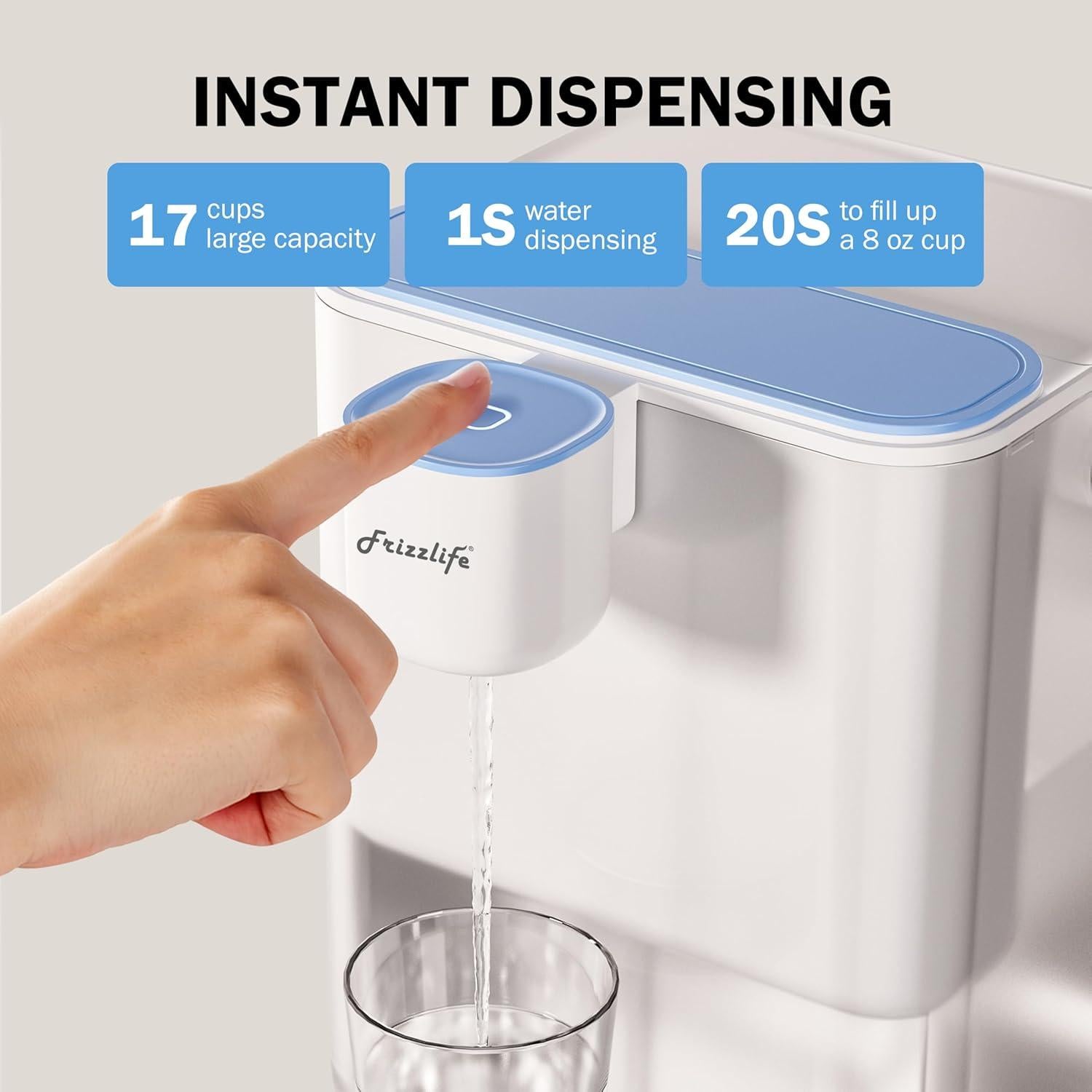 Dispensador de Agua Eléctrico Frizzlife MD40 400 Galones 8 Etapas