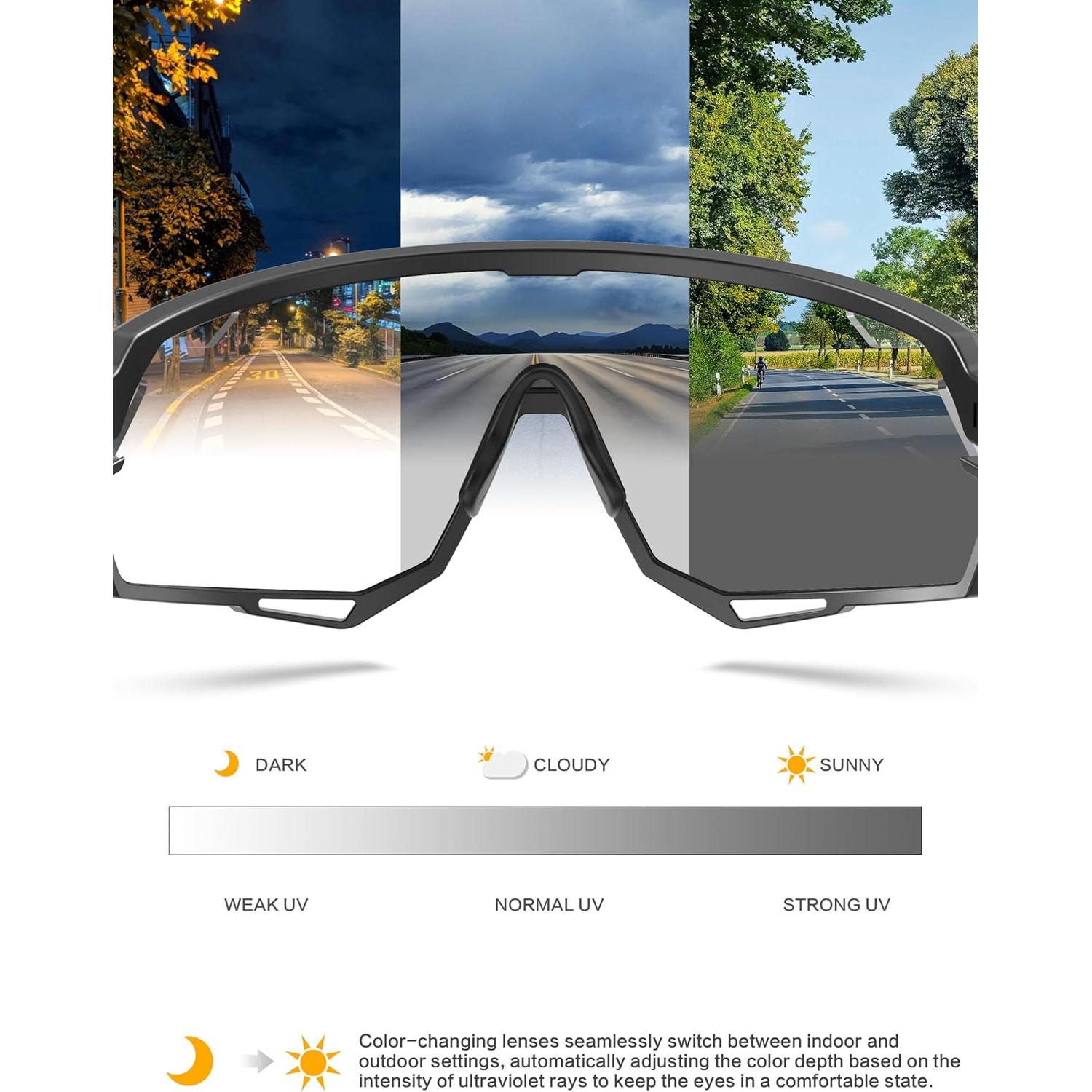 Gafas de Ciclismo BIRCEN Fotoquímicas TR90 Negro