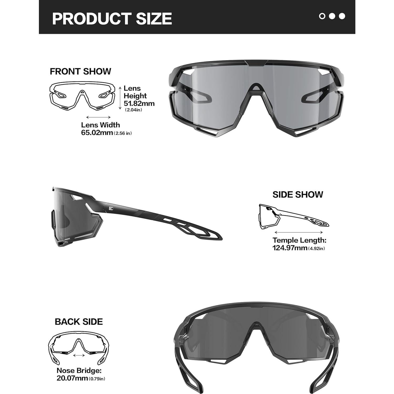 Gafas de Ciclismo BIRCEN Fotoquímicas TR90 Negro