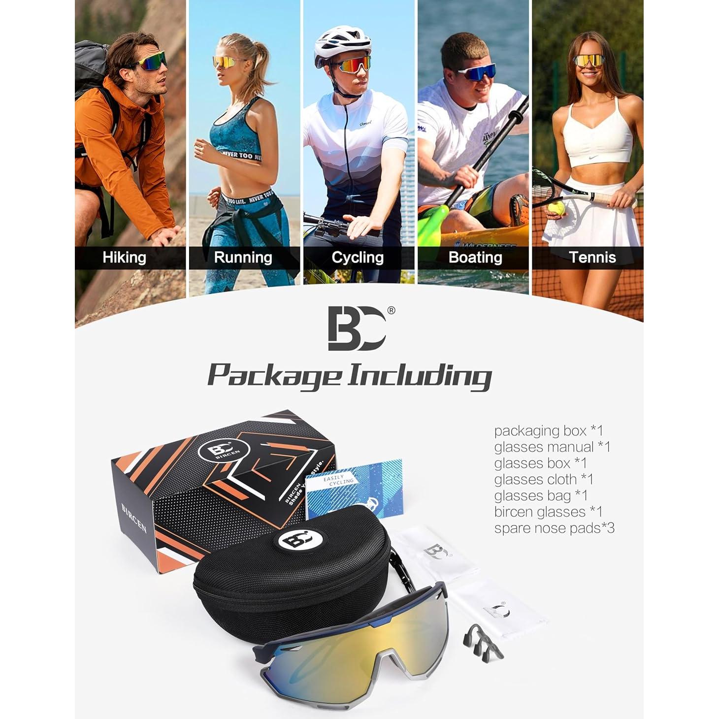 Gafas de sol BIRCEN deportivas UV400 para ciclismo y béisbol