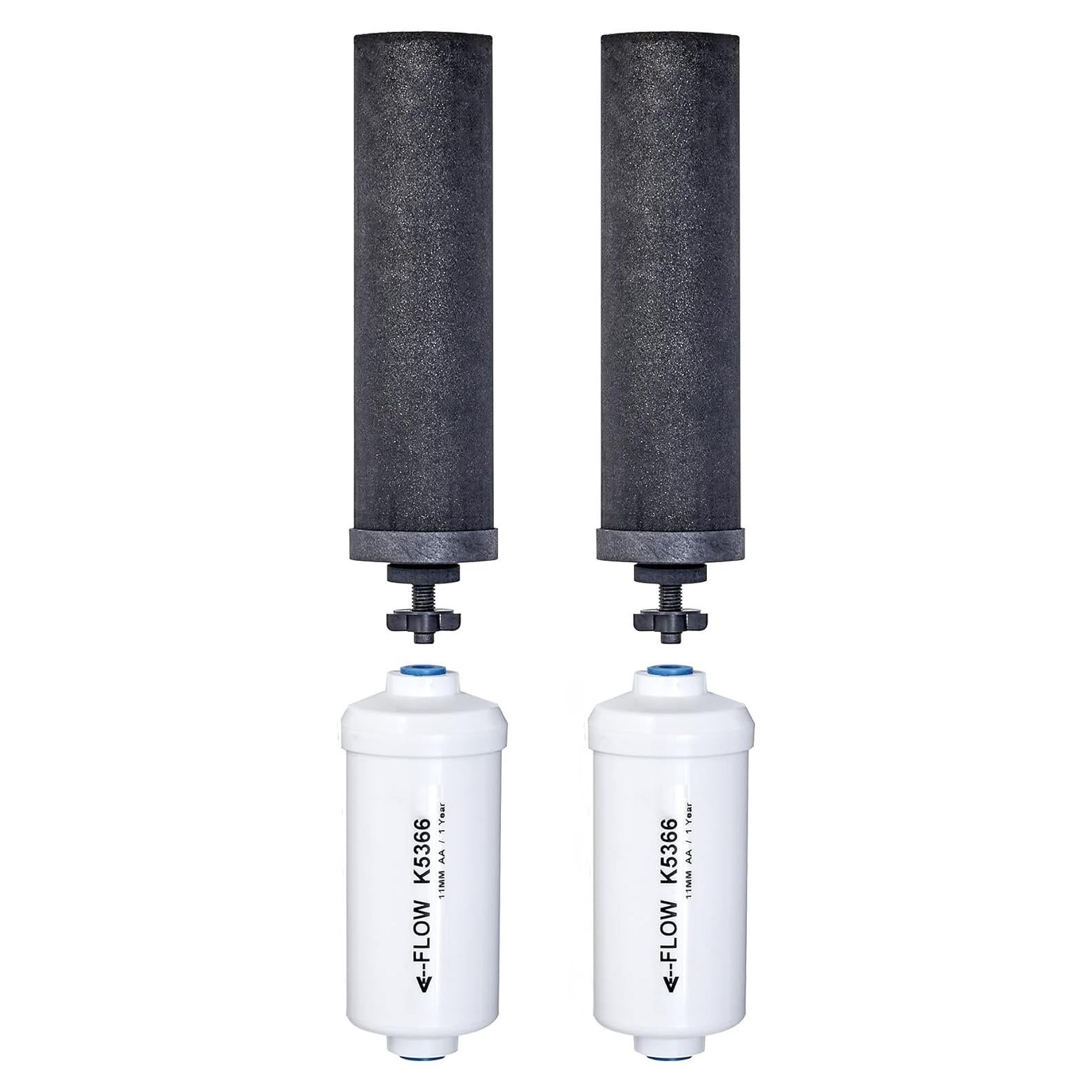 Juego de 2 Elementos de Filtración Berkey Negros y PF-2