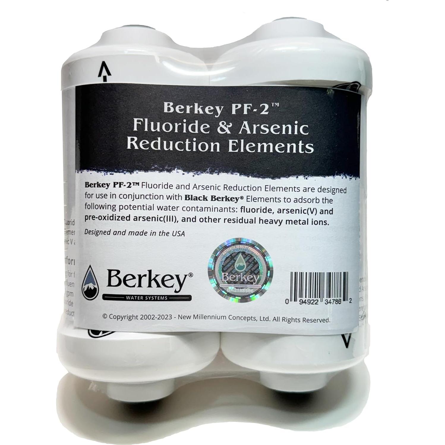 Juego de 2 Elementos de Filtración Berkey Negros y PF-2