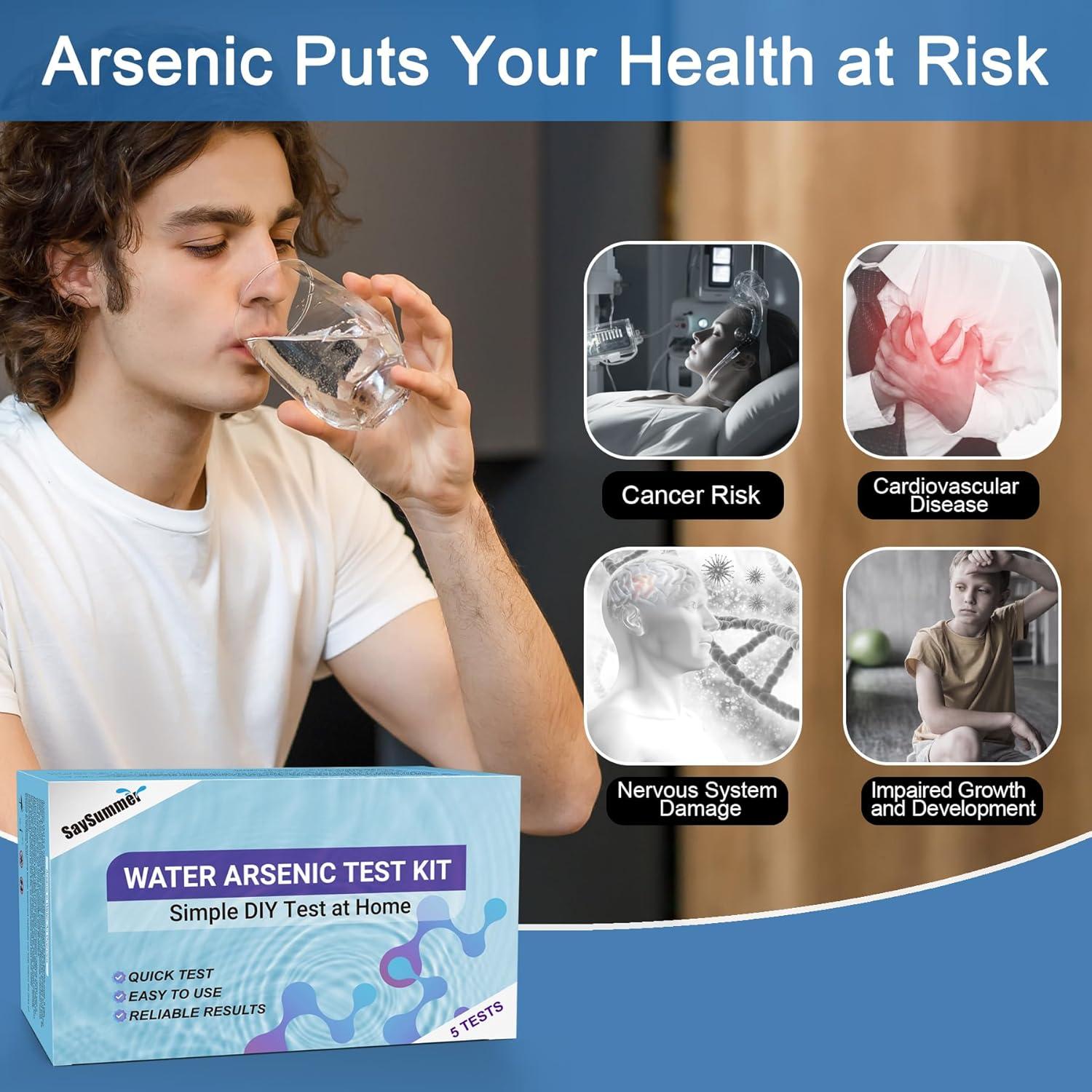 Kit de Prueba de Agua de Arsénico SaySummer - 5 Pruebas 0-0.5 ppm