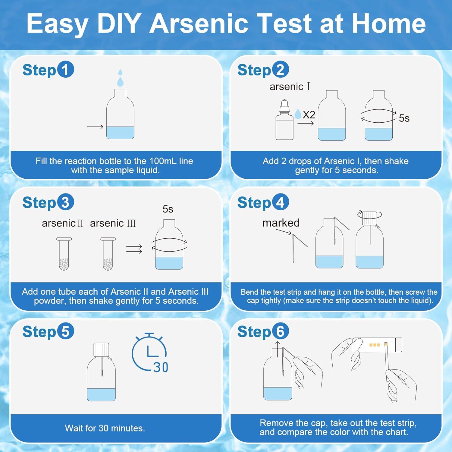 Kit de Prueba de Agua de Arsénico SaySummer - 5 Pruebas 0-0.5 ppm