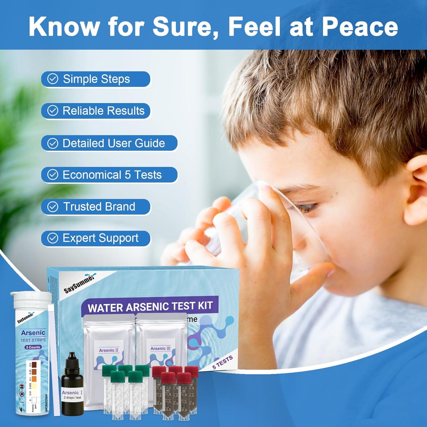 Kit de Prueba de Agua de Arsénico SaySummer - 5 Pruebas 0-0.5 ppm