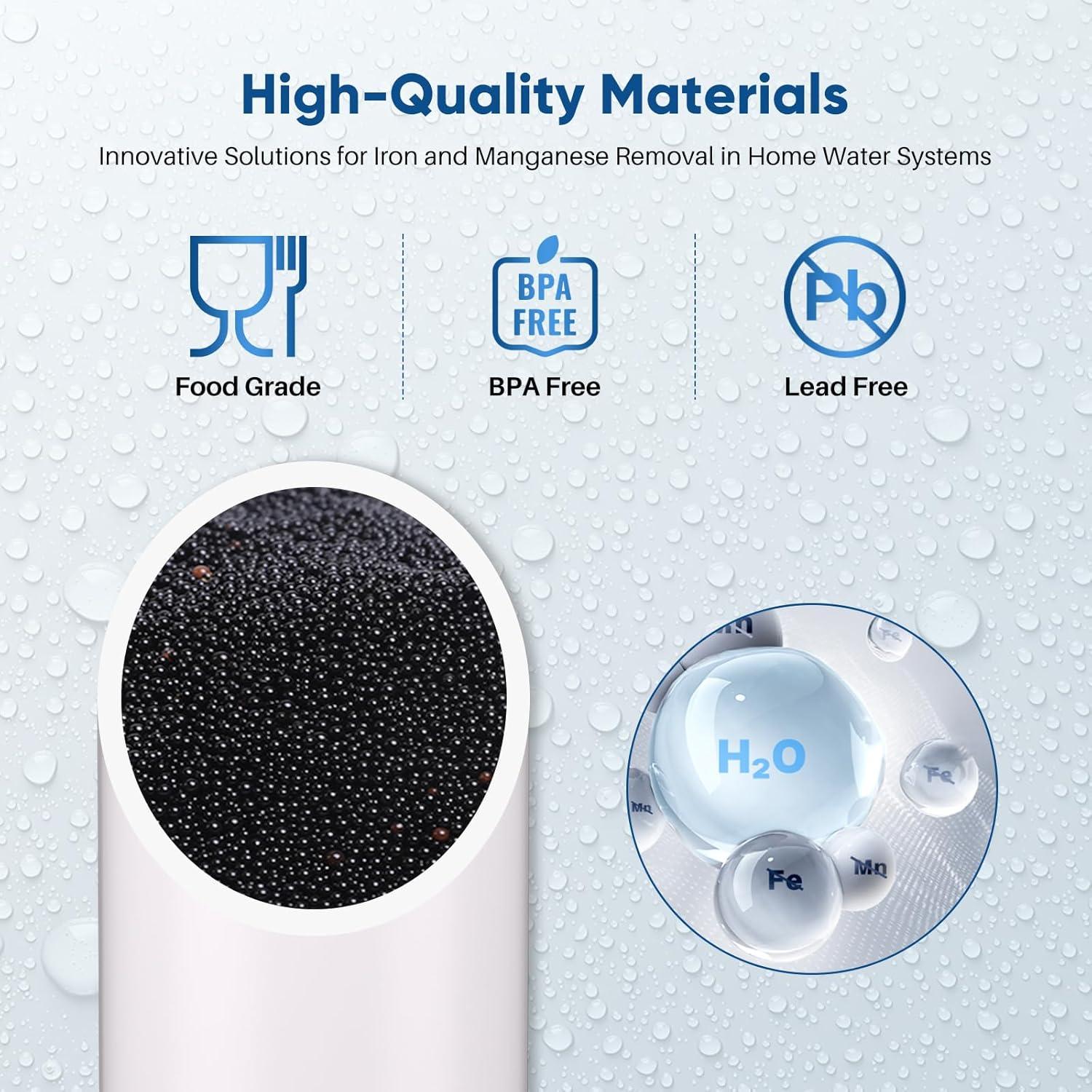 Filtro de Agua PUREPLUS 10" x 4.5" Eliminación de Hierro y Manganeso