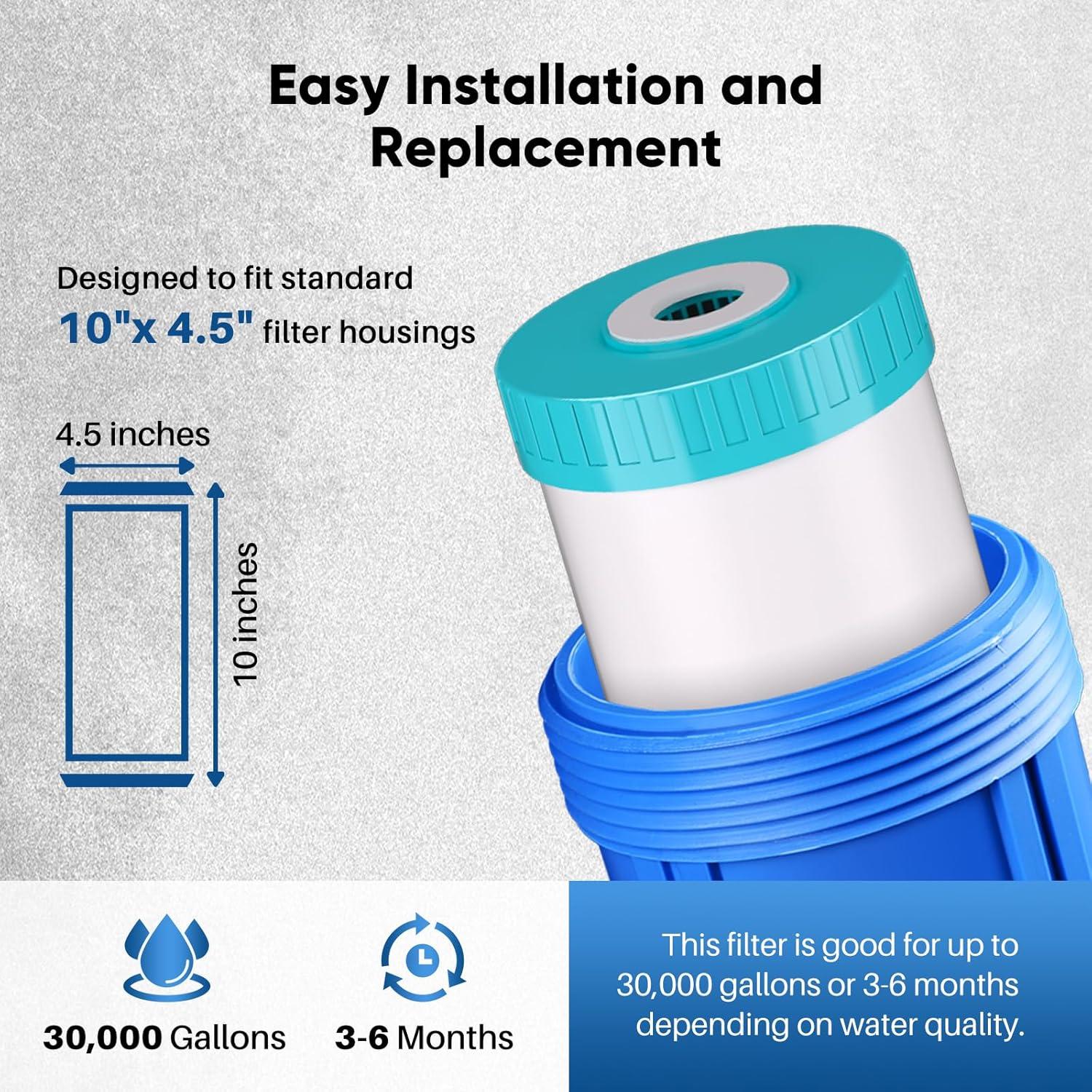 Filtro de Agua PUREPLUS 10" x 4.5" Eliminación de Hierro y Manganeso