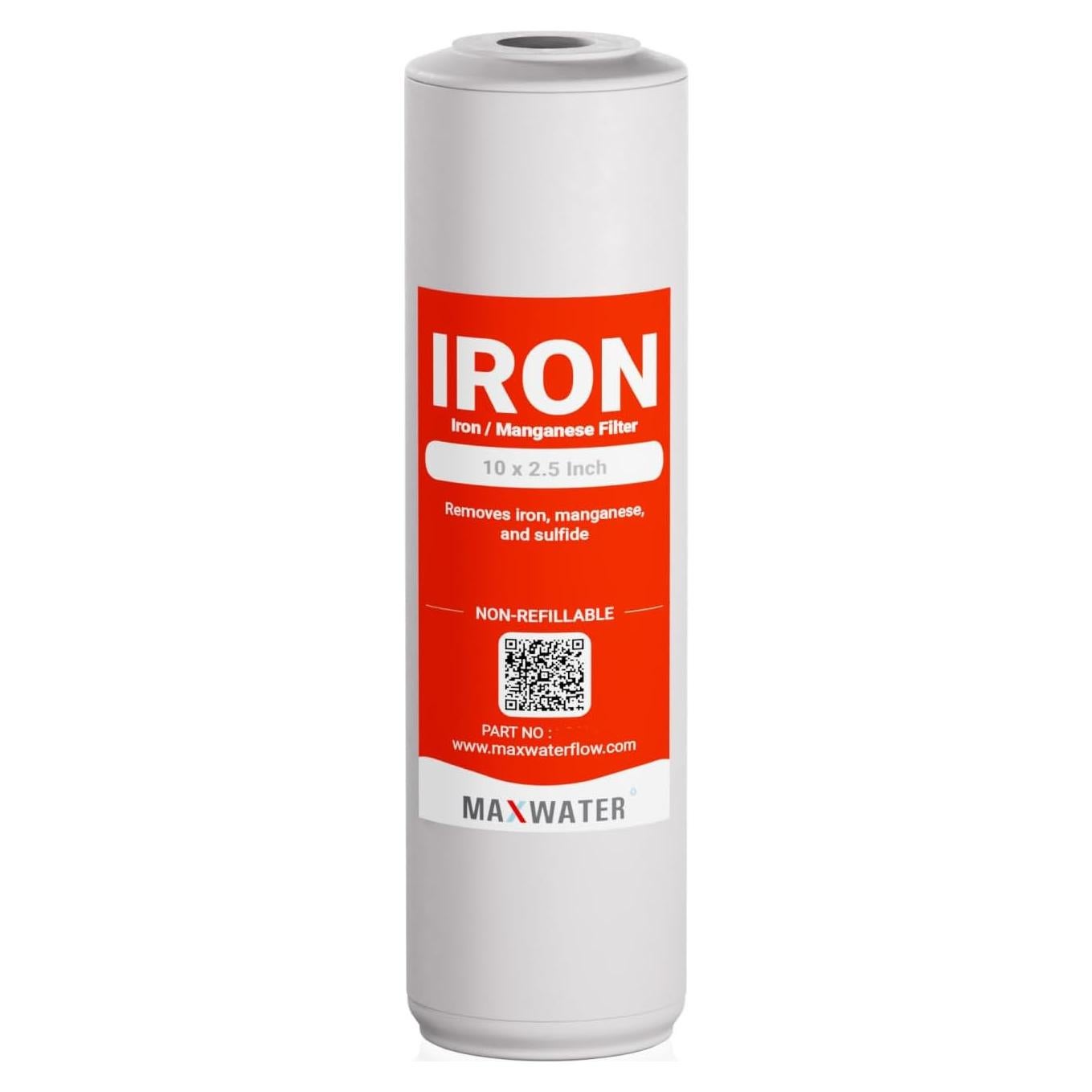 Filtro de Hierro y Manganeso Max Water 10" x 2.5" - Pack de 1