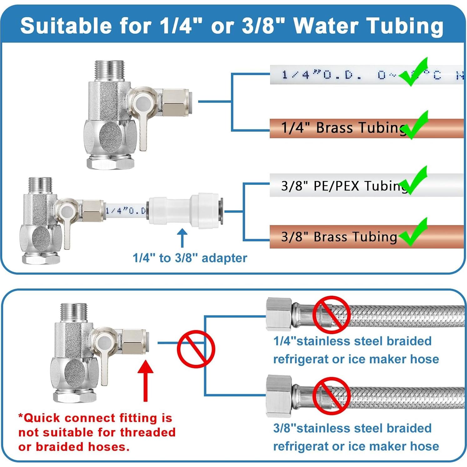 Adaptador de Agua HAOCHEN - Divisor de Línea 3/8"x3/8"x1/4"