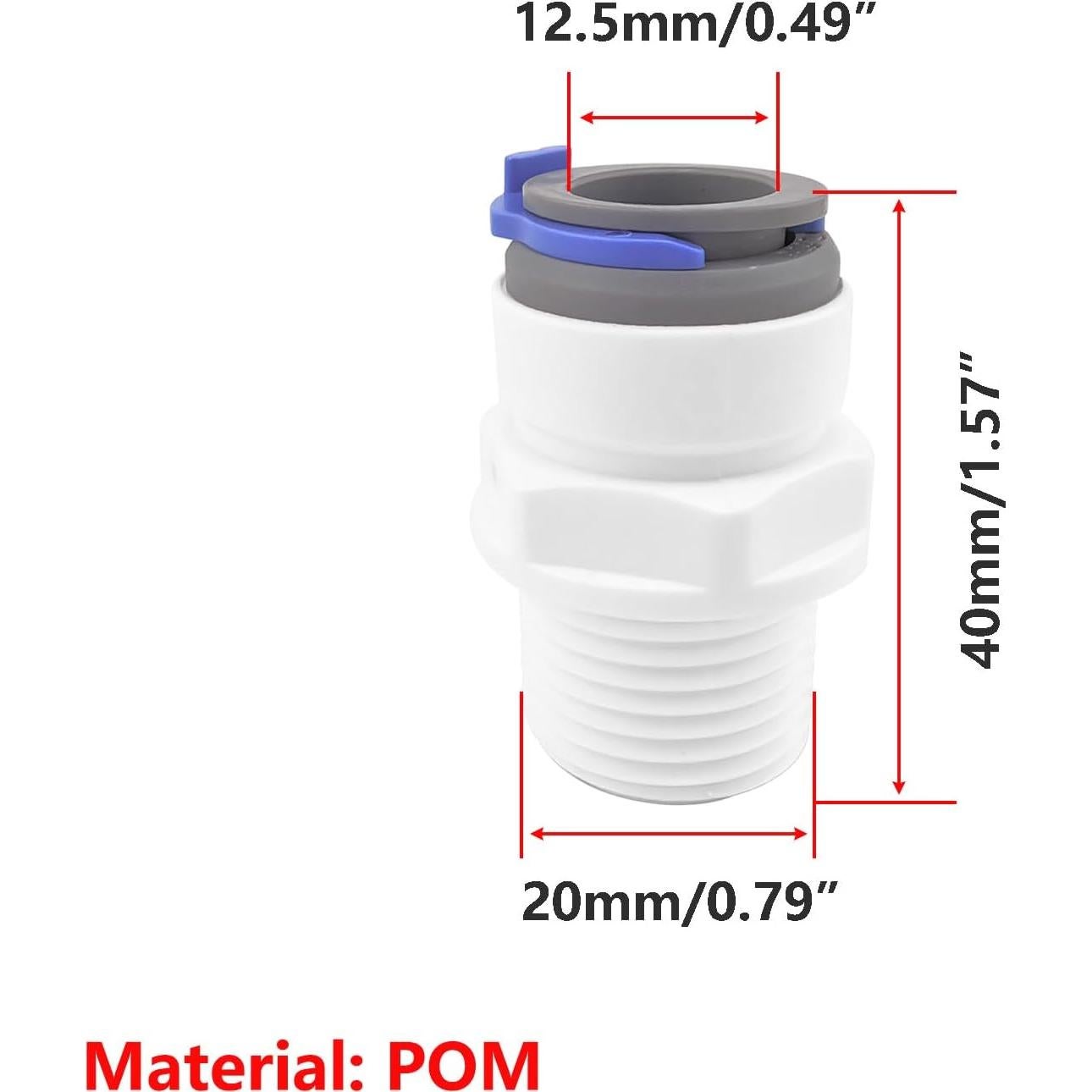 Conector Rápido Qrity 1/2" Macho a 1/2" Recto para Agua
