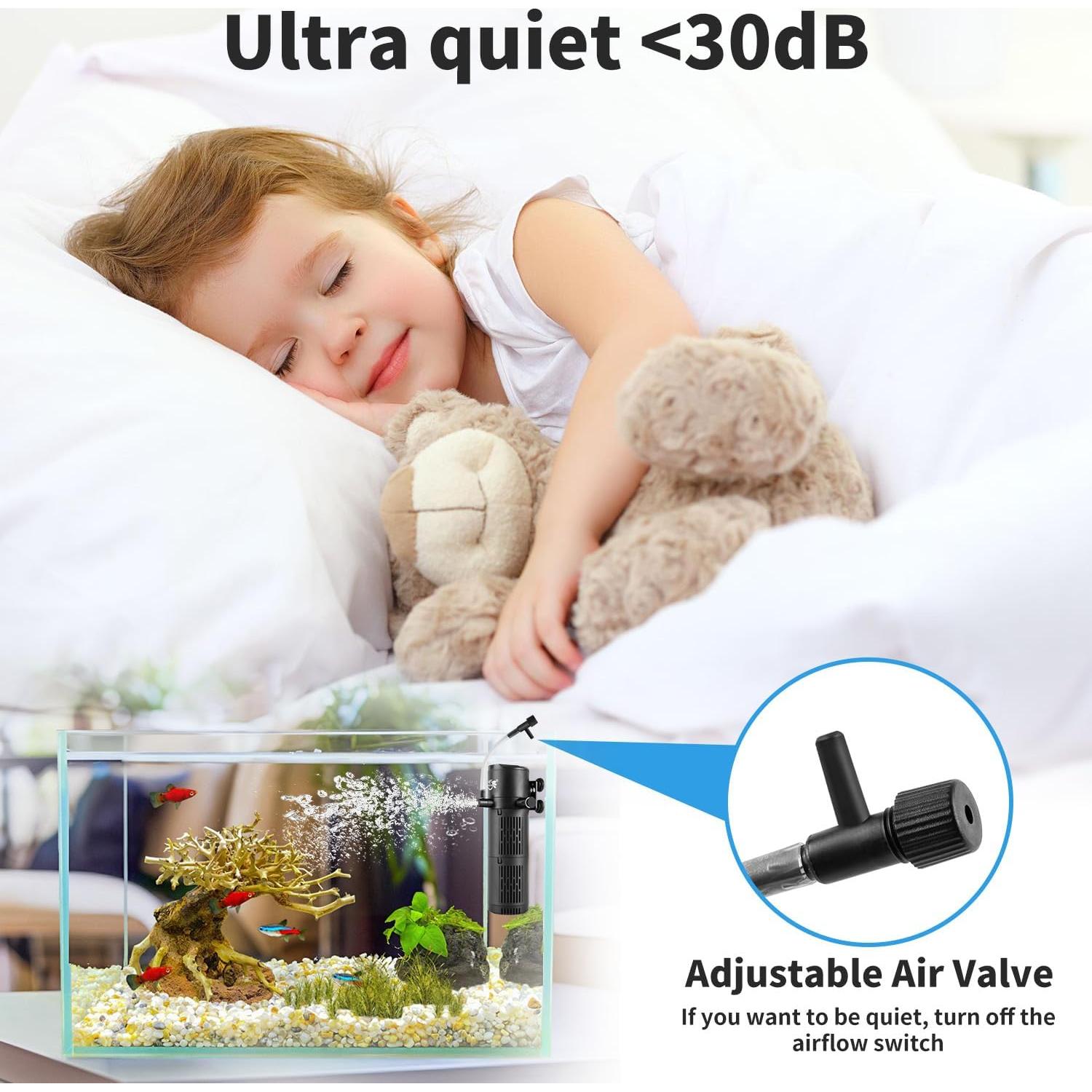 Filtro de Acuario Interno Sumergible BlueYu F-8808-EX 8W 15-40 Gal