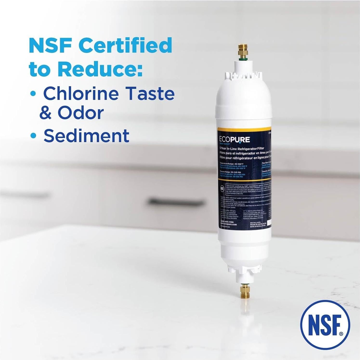 Filtro de Agua EcoPure EPINL30 5 Años Universal para Refrigerador