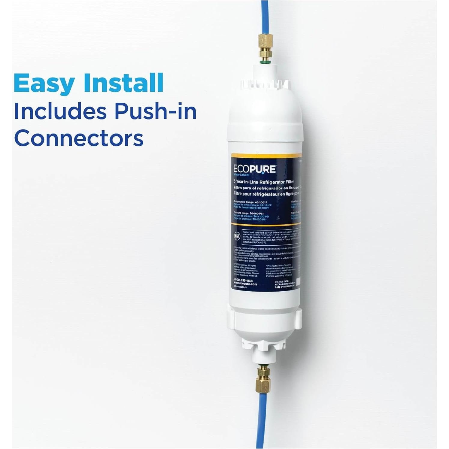 Filtro de Agua EcoPure EPINL30 5 Años Universal para Refrigerador
