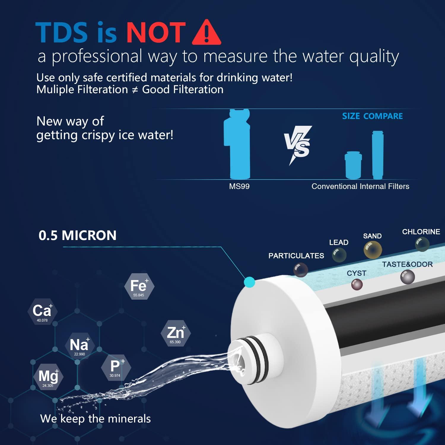 Filtro de Agua Inline Frizzlife MS99 para Refrigerador 0.5 Micrones