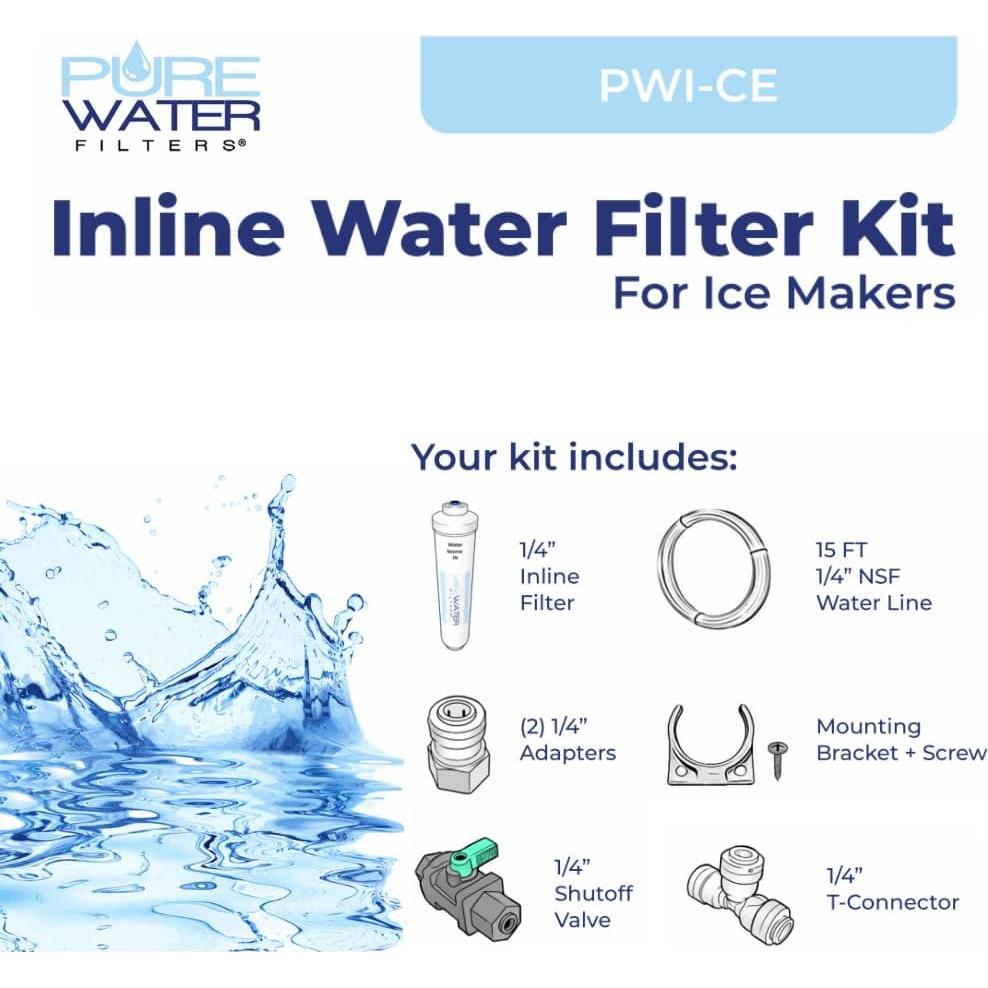 Kit de Filtro de Agua en Línea PureWater PWI-CE para Hielo