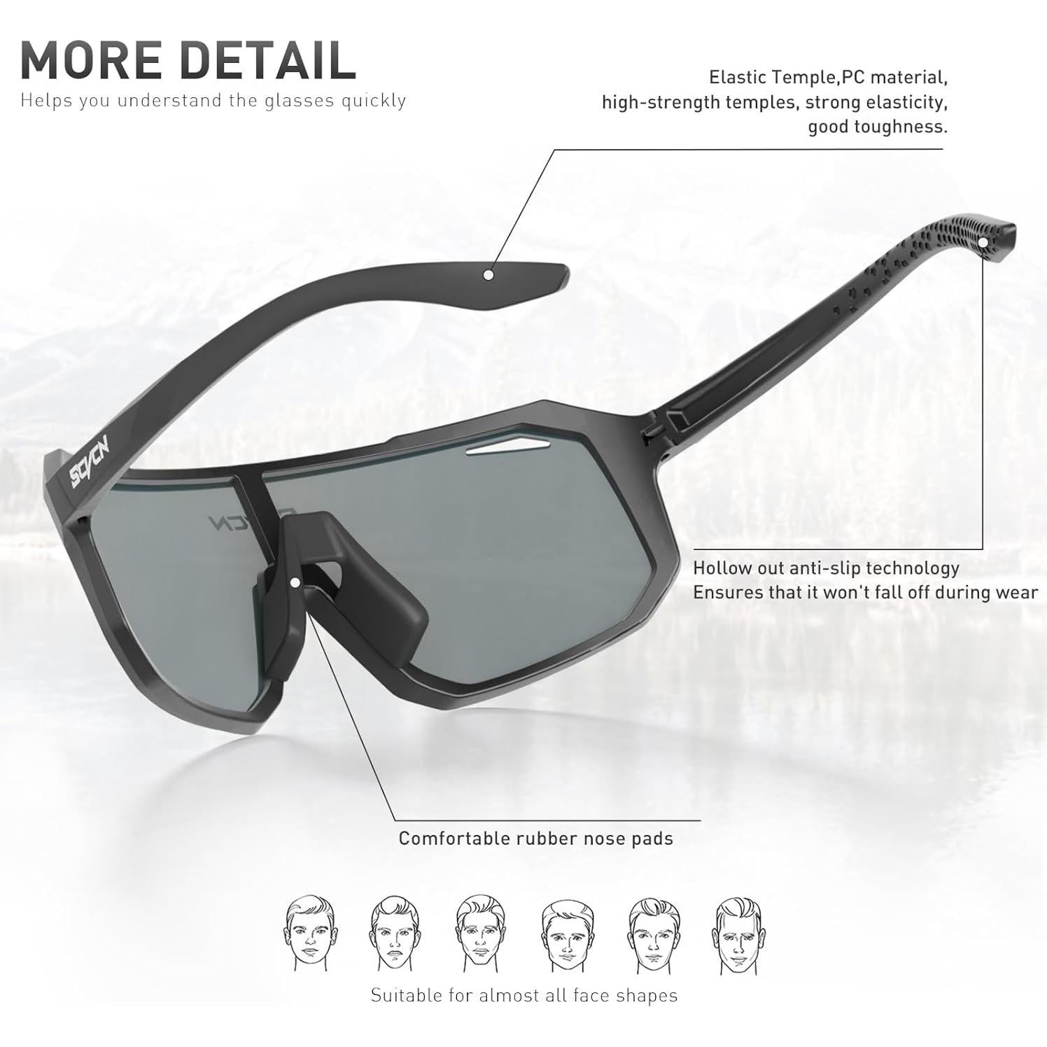 Gafas de Ciclismo SCVCN DZ-S62 UV400 Policarbonato