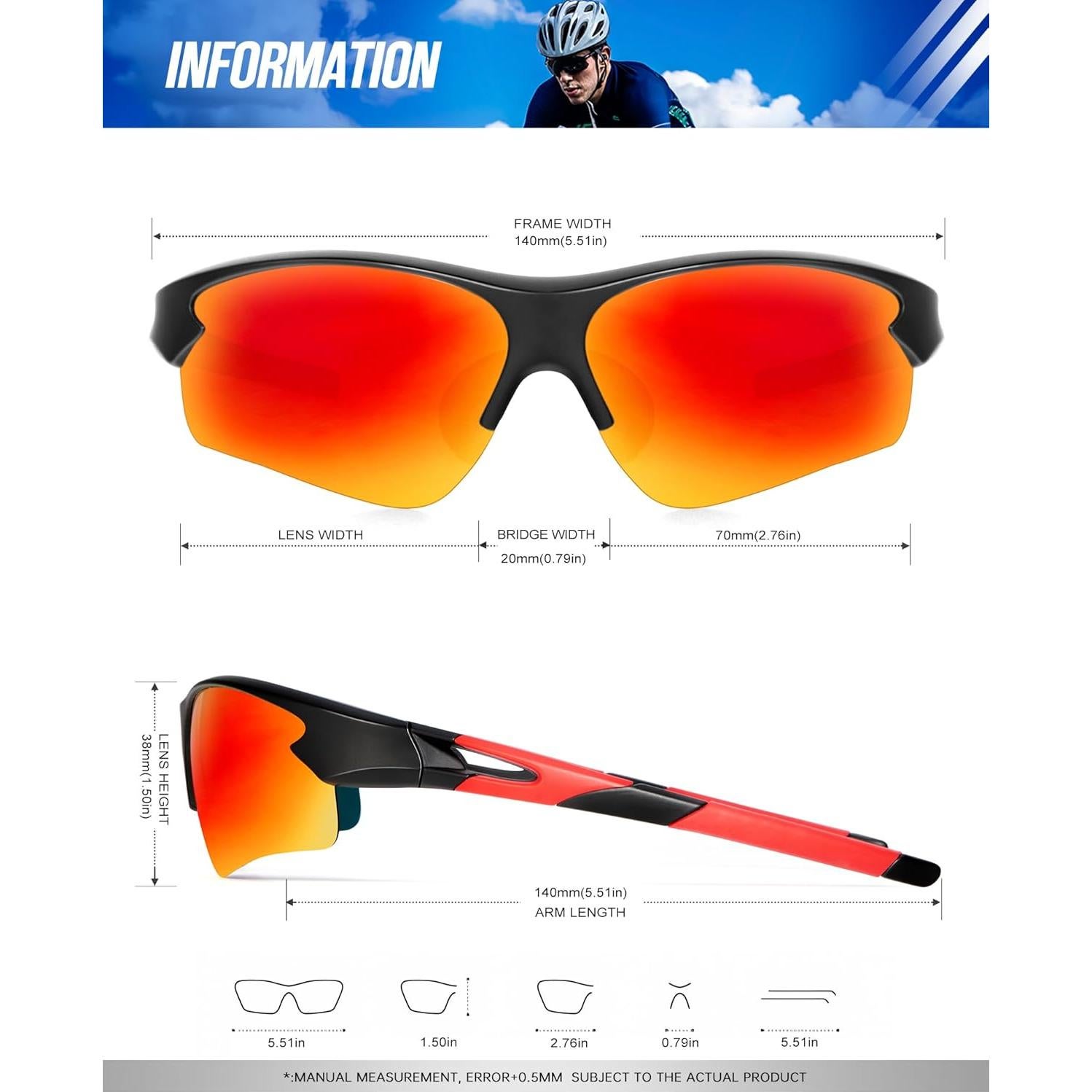 Gafas de sol KALIYADI polarizadas UV para hombres 3 paquetes