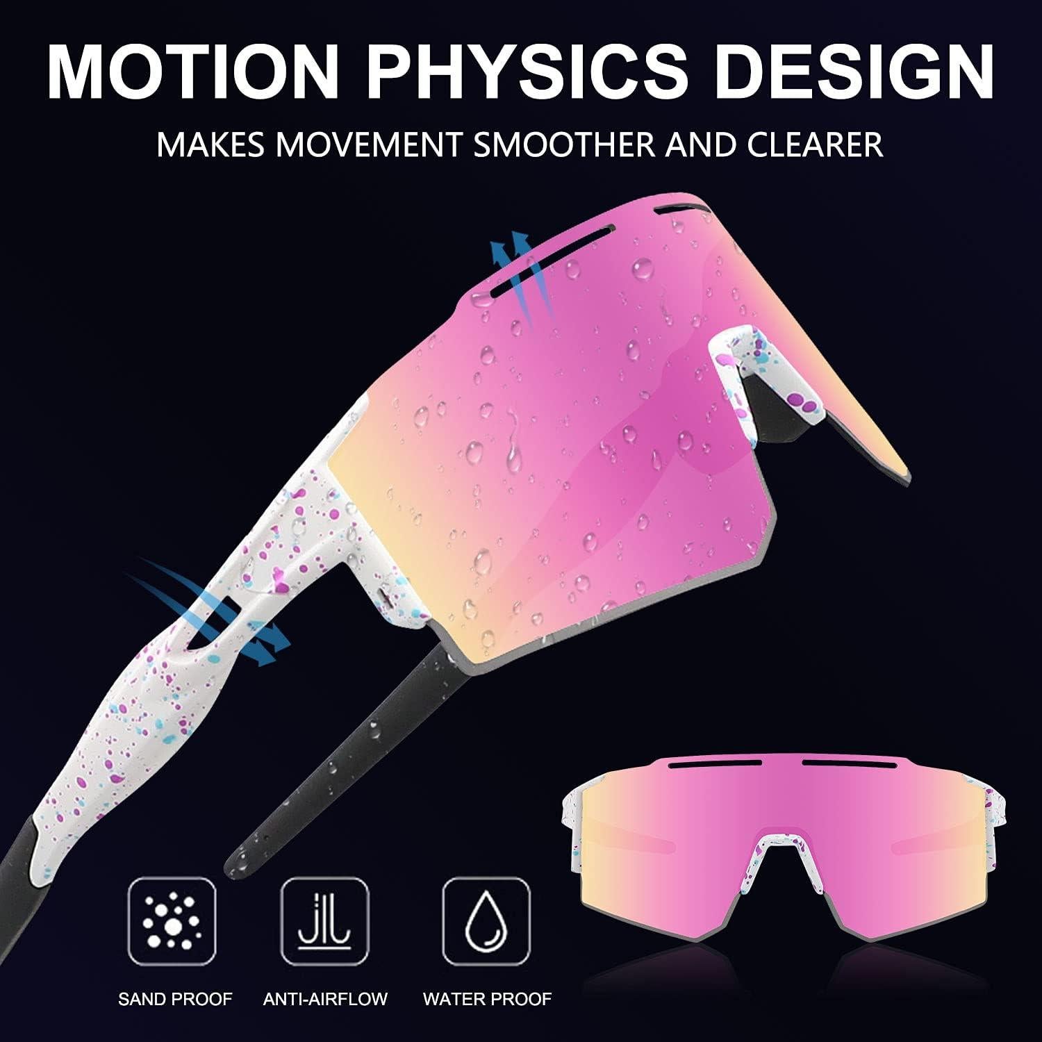 Gafas de sol OULAIQI para ciclismo y béisbol con 3 lentes