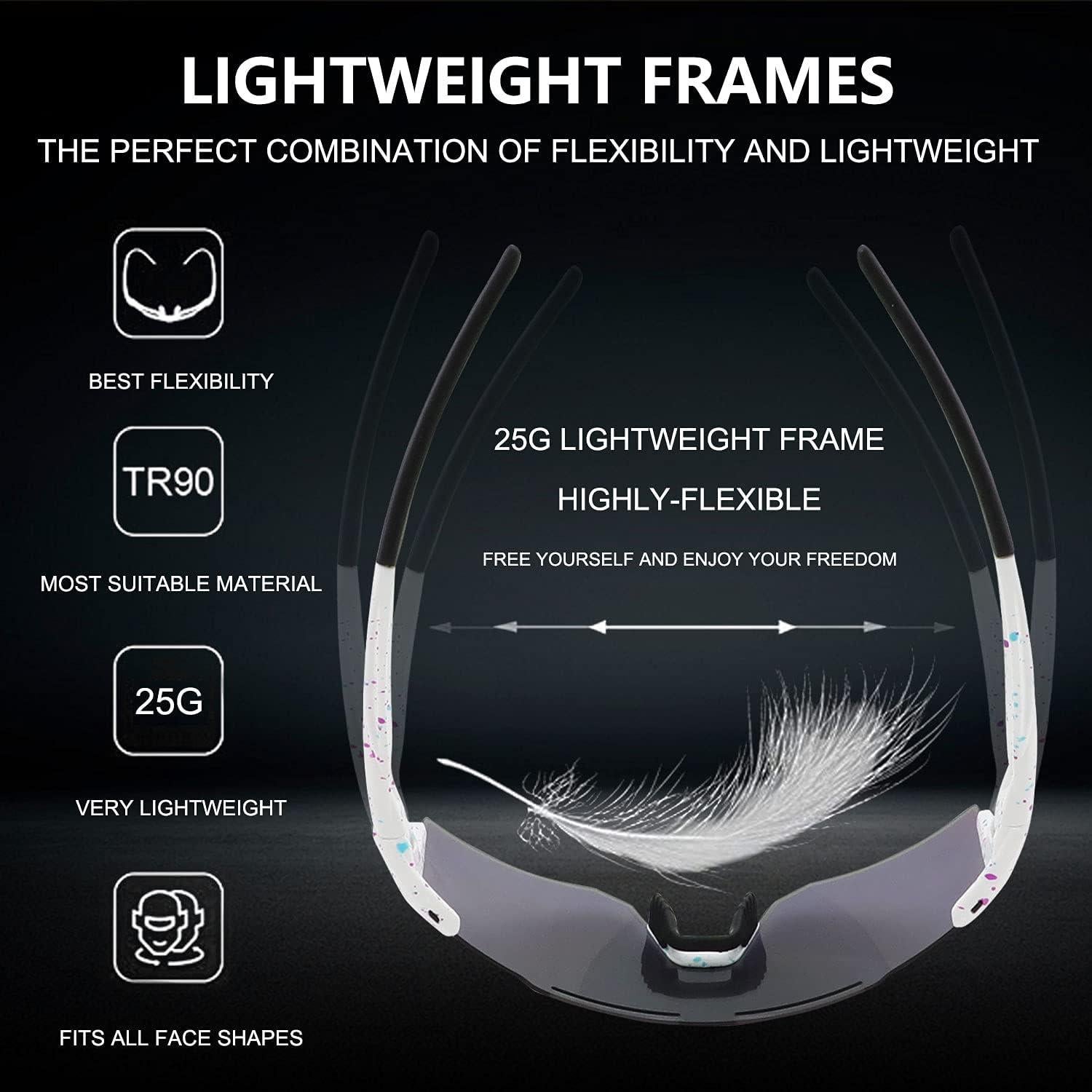 Gafas de sol OULAIQI para ciclismo y béisbol con 3 lentes