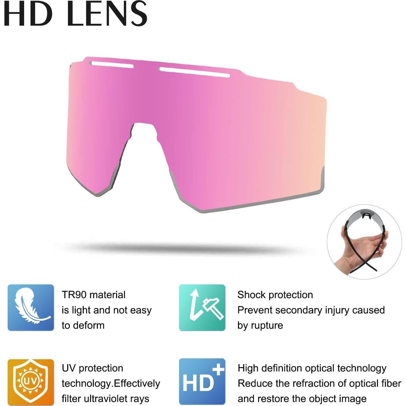 Gafas de sol OULAIQI para ciclismo y béisbol con 3 lentes