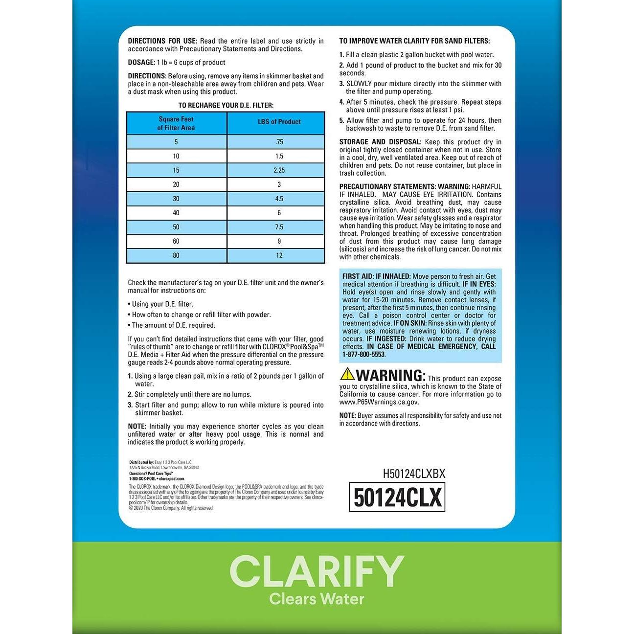 Clorox Pool&Spa D.E. Media Filtrante 10.88 kg - Agua Clara