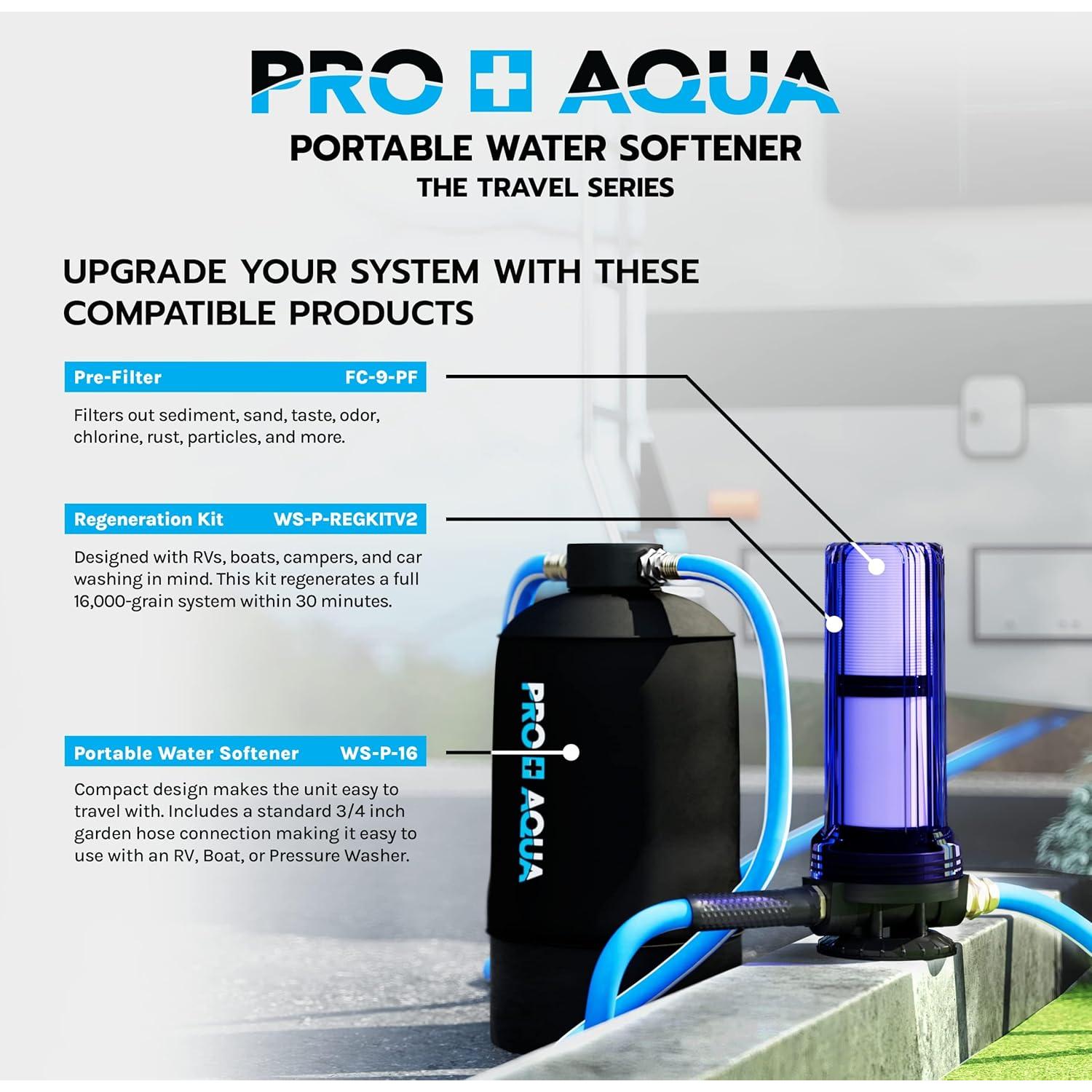 Ablandador de Agua Portátil PRO+AQUA WS-P-16-BNDL 16,000 Granos