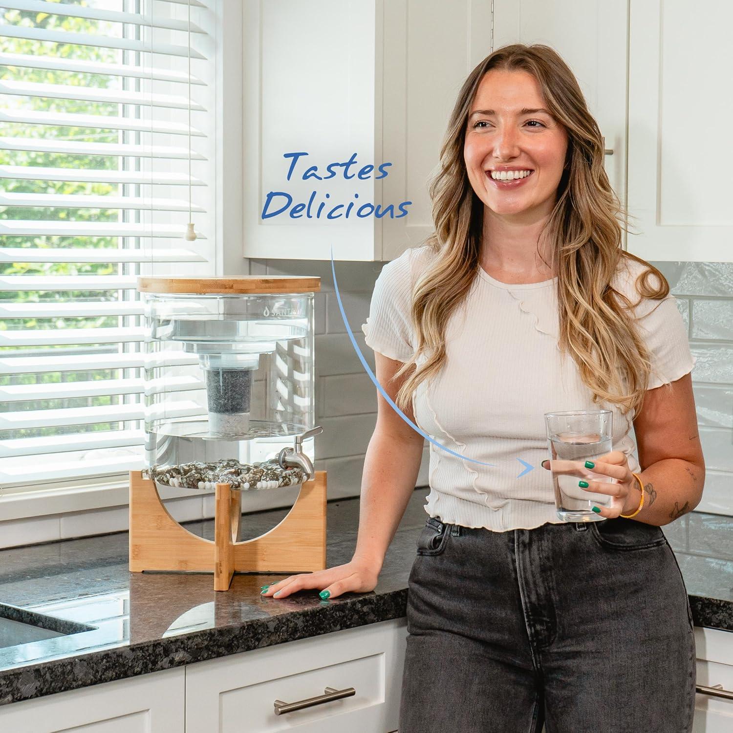 Sistema de Filtración de Agua Santevia de Vidrio 8L - Purificador Alcalino