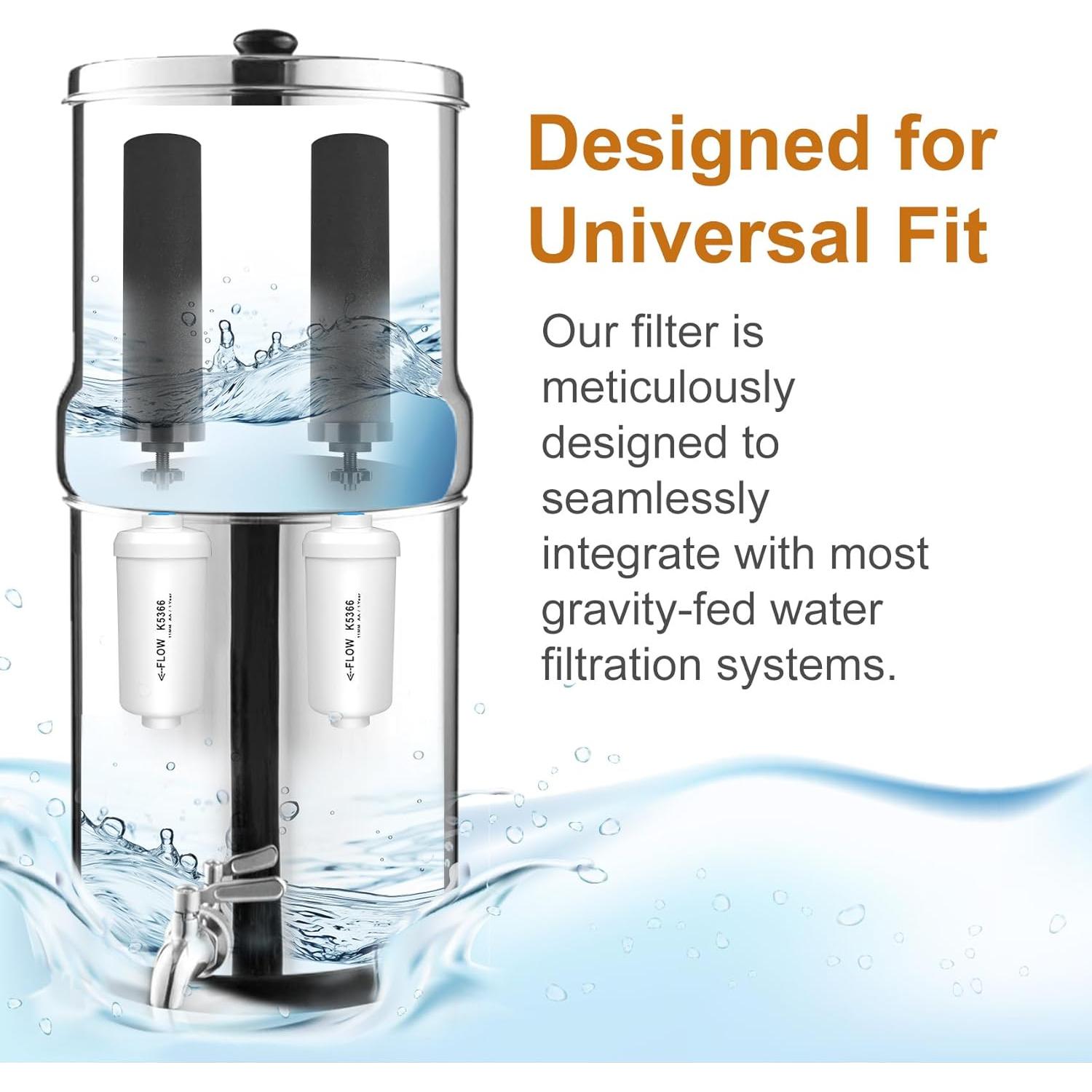 Filtros de Agua MACIFECI para Berkey - 4 Piezas Carbón Activado