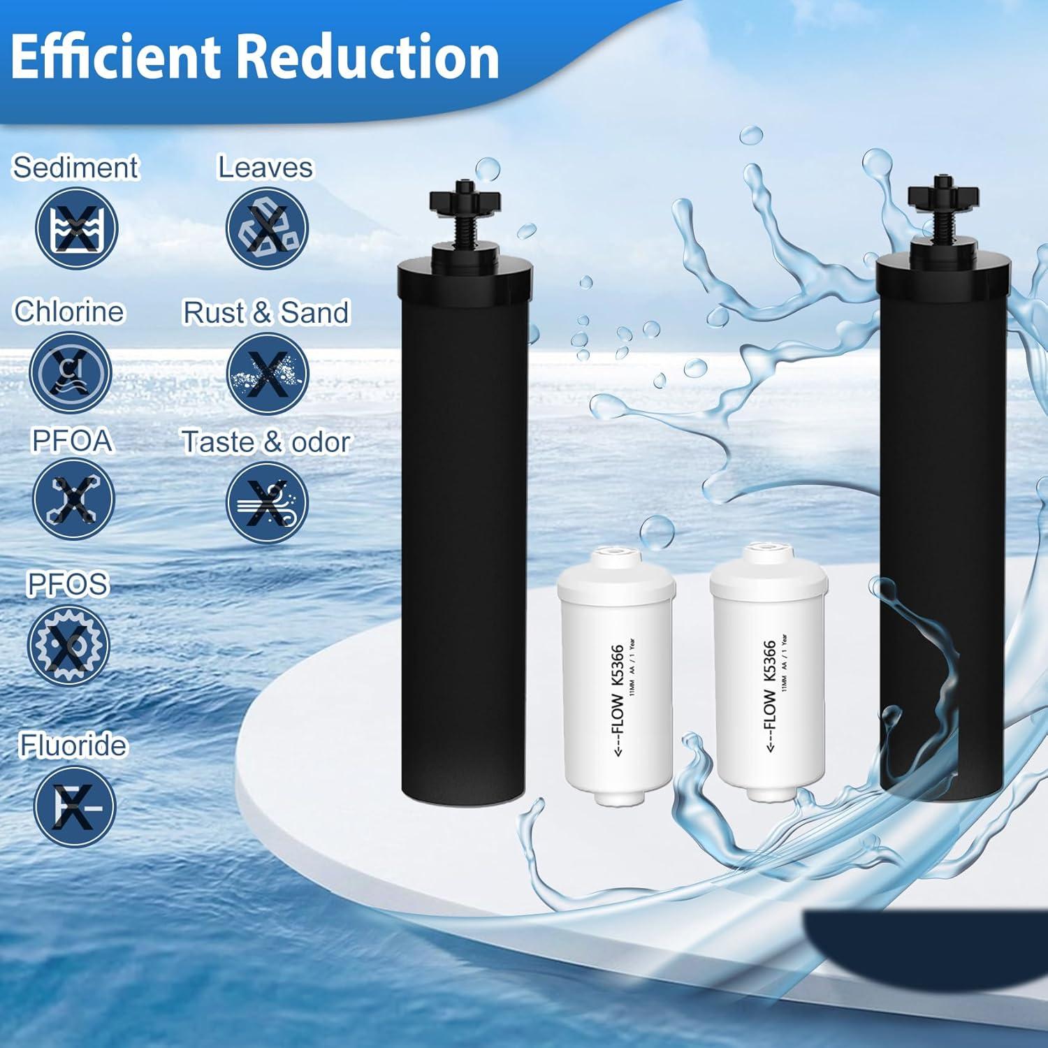 Filtros de Agua Virego para Berkey BB9-2 y PF-2 - Combo 4 Pzs