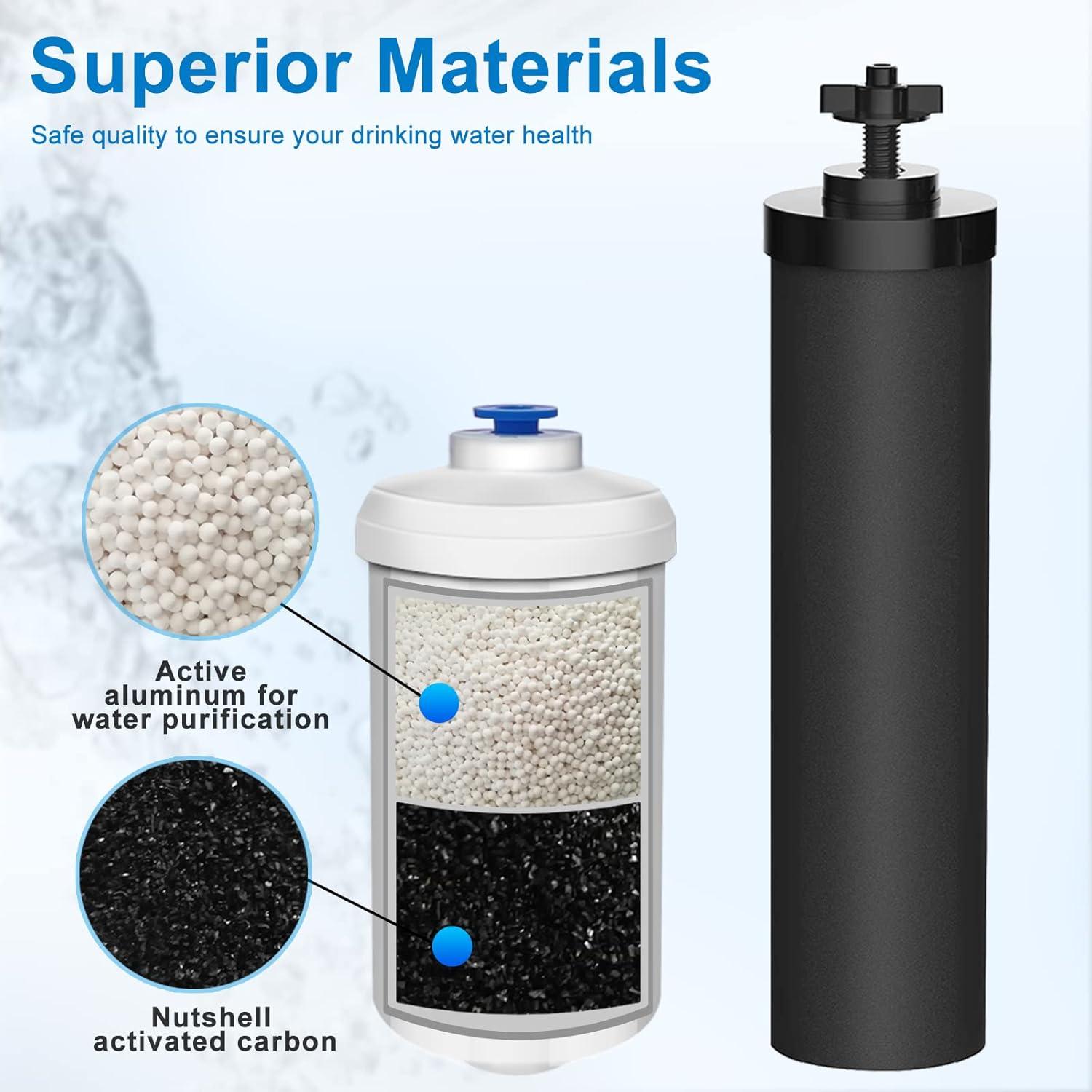 Filtro de Agua DTESL para Berkey - 4 Filtros Negros y 4 de Fluoruro