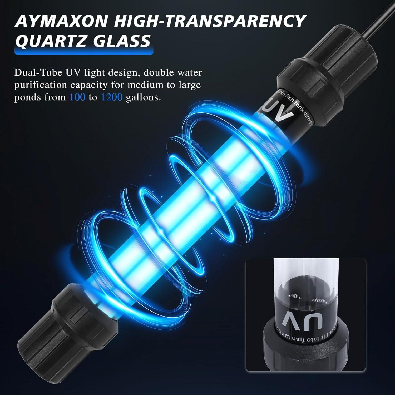 Esterilizador UV-C 20W Ayamaxon para Acuarios y Estanques