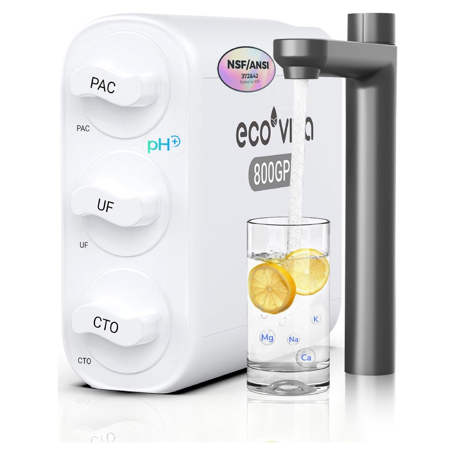 Filtro de Agua Ultra-Filtración Ecoviva WP-TP-UF800G 0.01µm Blanco