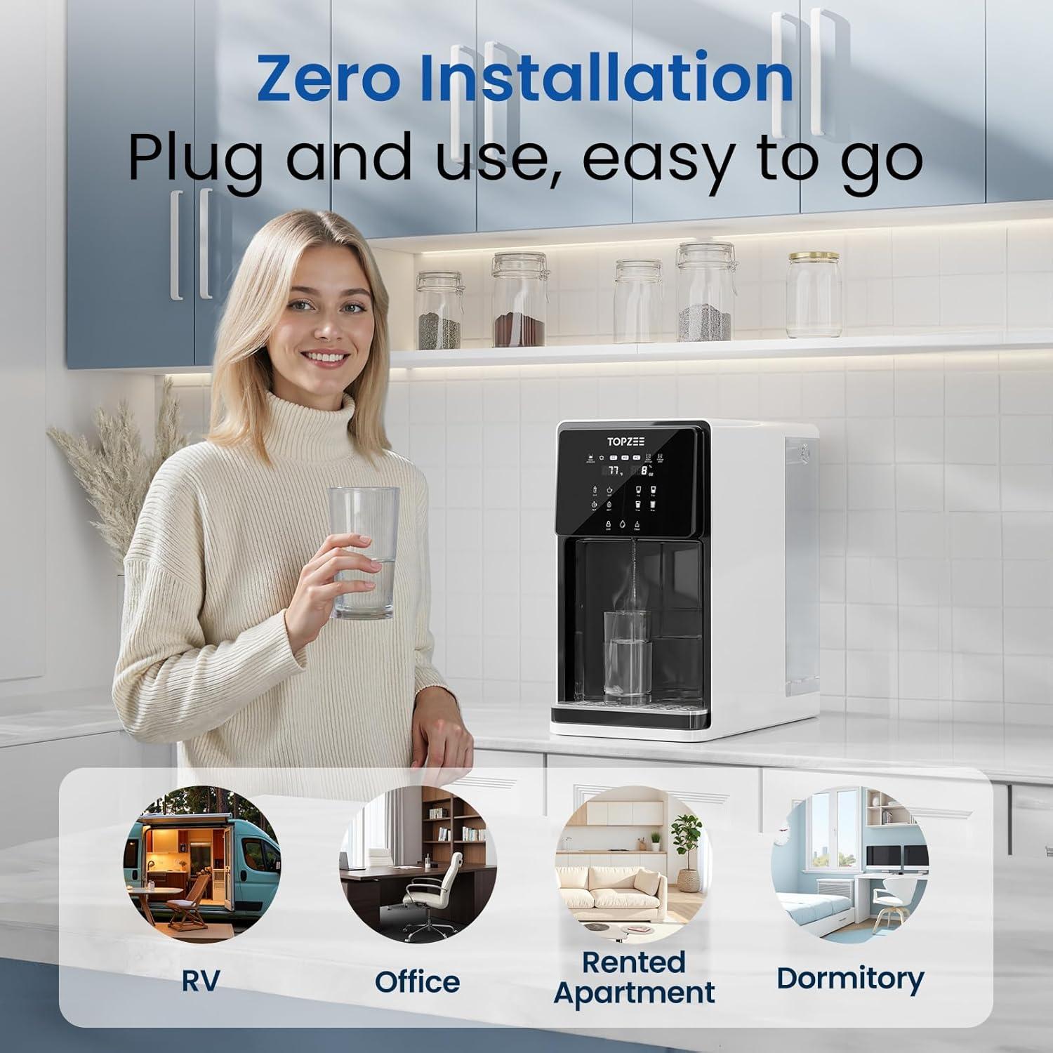 Purificador de Agua TOPZEE FTP-E-UR02 8 Etapas UV 7L Encimera