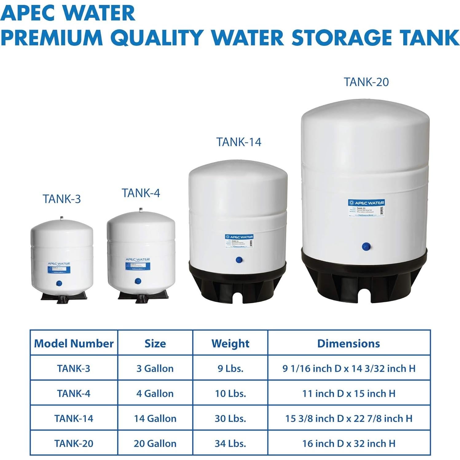 Tanque de Almacenamiento de Agua APEC 12.1L Pre-presurizado