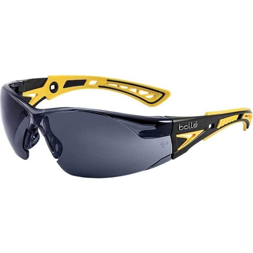 Gafas de seguridad Bollé Rush+ Negro Amarillo Lentes Humo