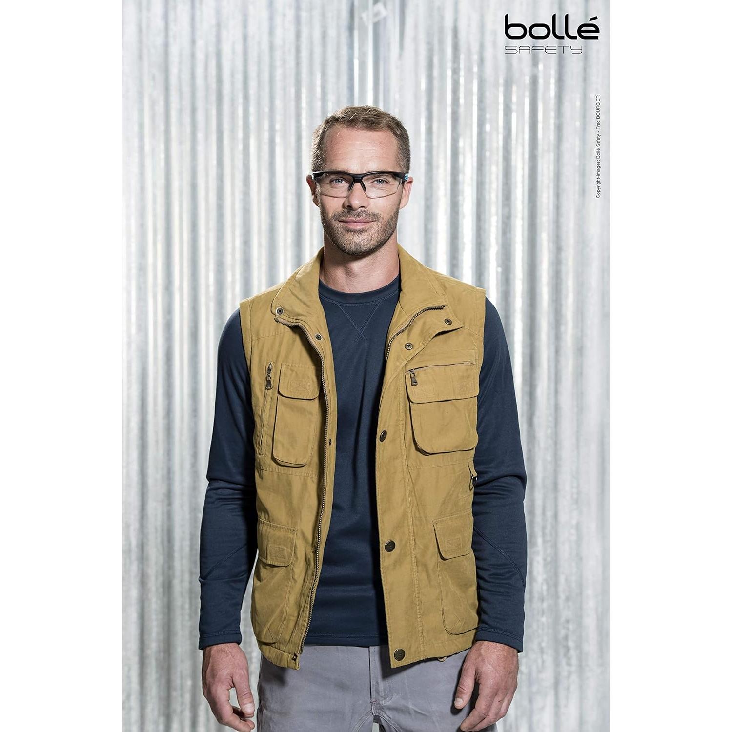 Gafas de Seguridad Bollé Tryon Platinum Marco Negro/Azul