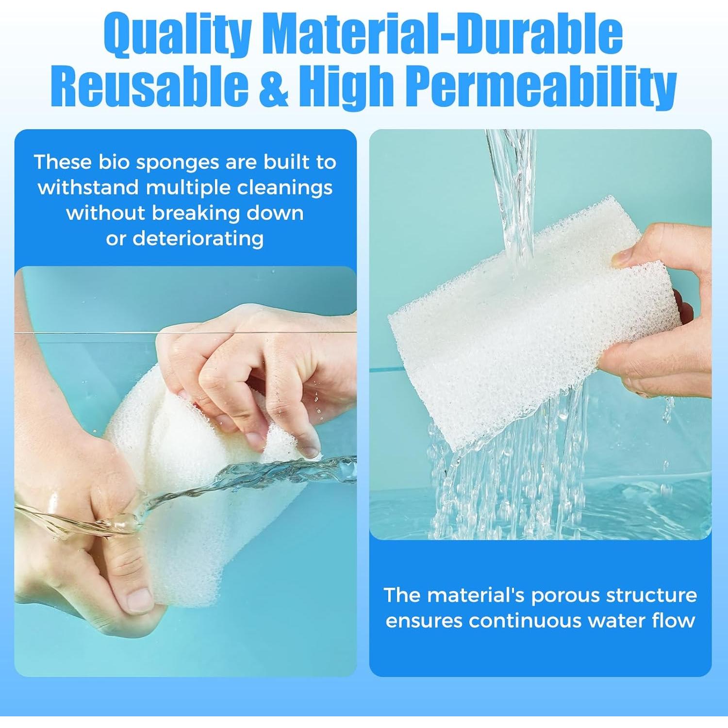 Filtros de Esponja AQUANEAT para Acuario 6 Piezas 12x7x4 cm