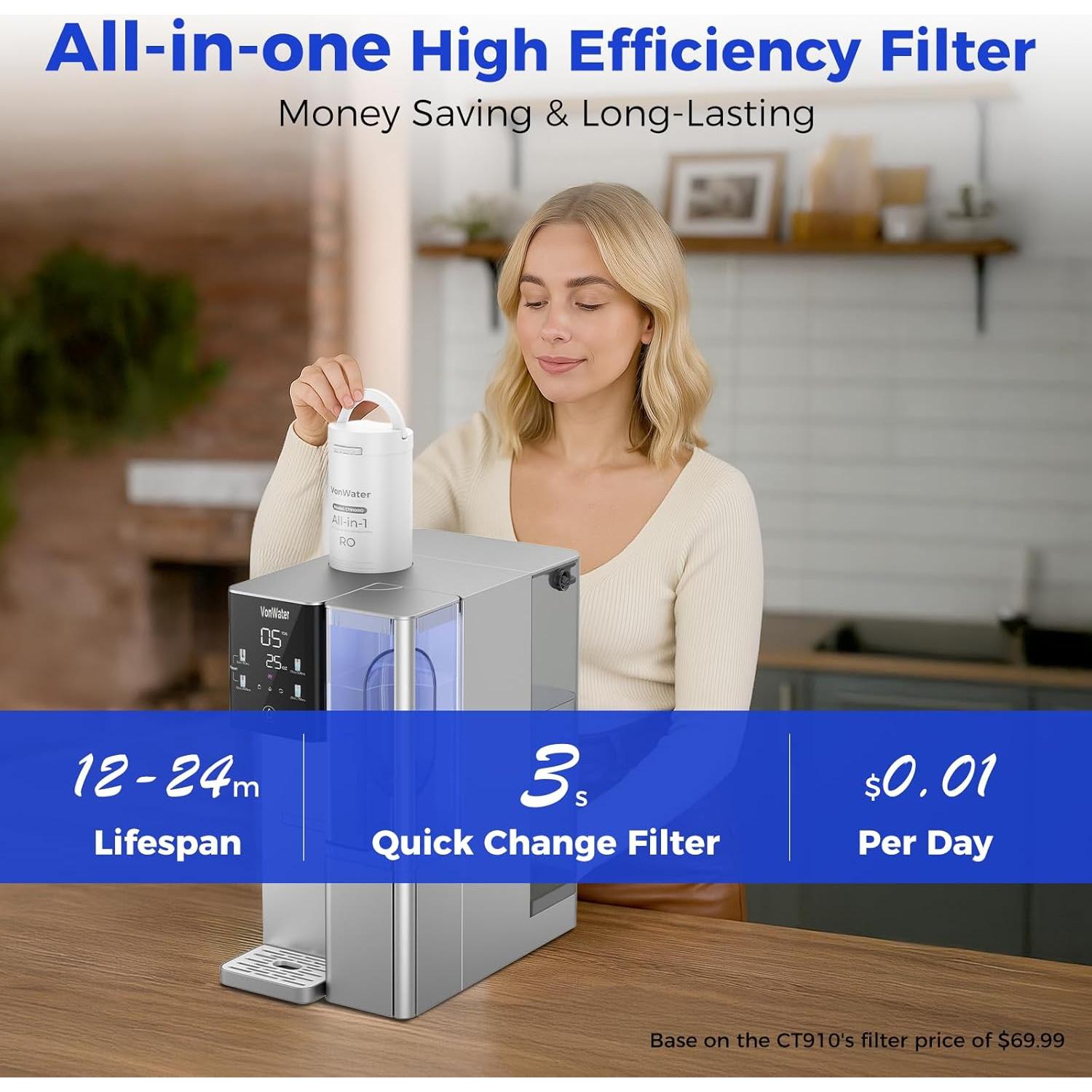 Purificador de Agua por Ósmosis Inversa VonWater CT910G 2007L