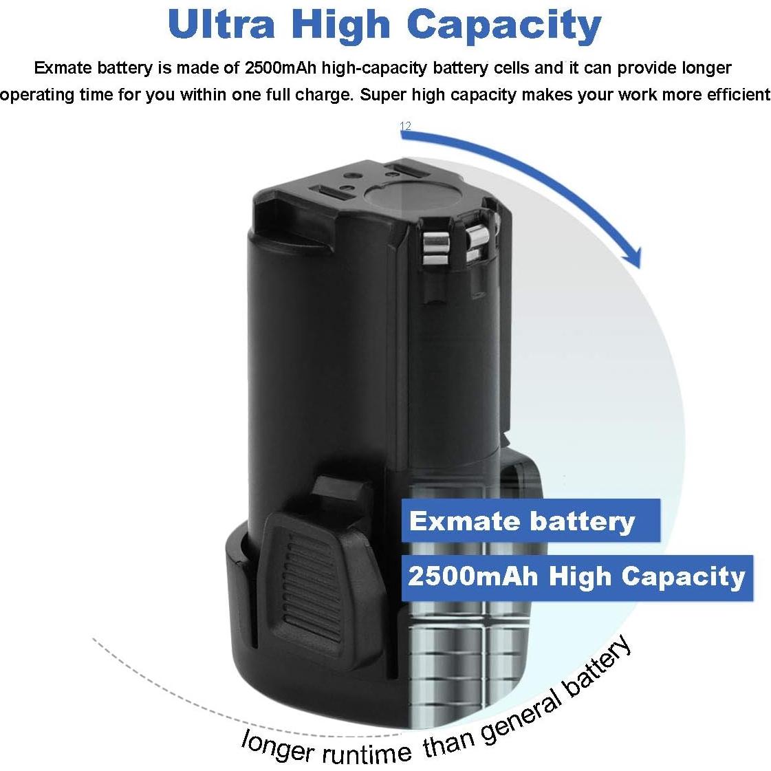 Batería de Reemplazo Li-ion Exmate 10.8V 2500mAh para Makita