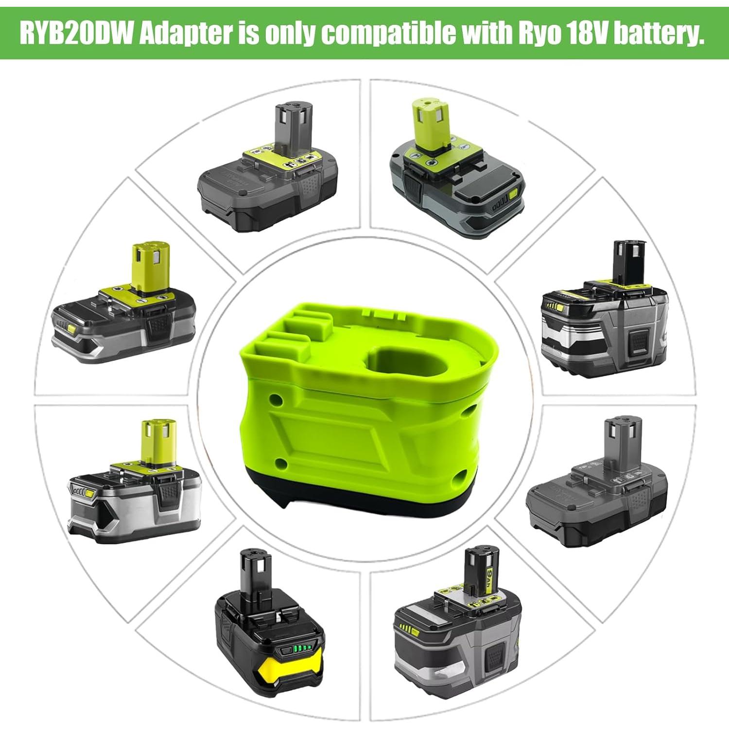 Adaptador Ryobi 18V a Dewalt 20V DCB para herramientas