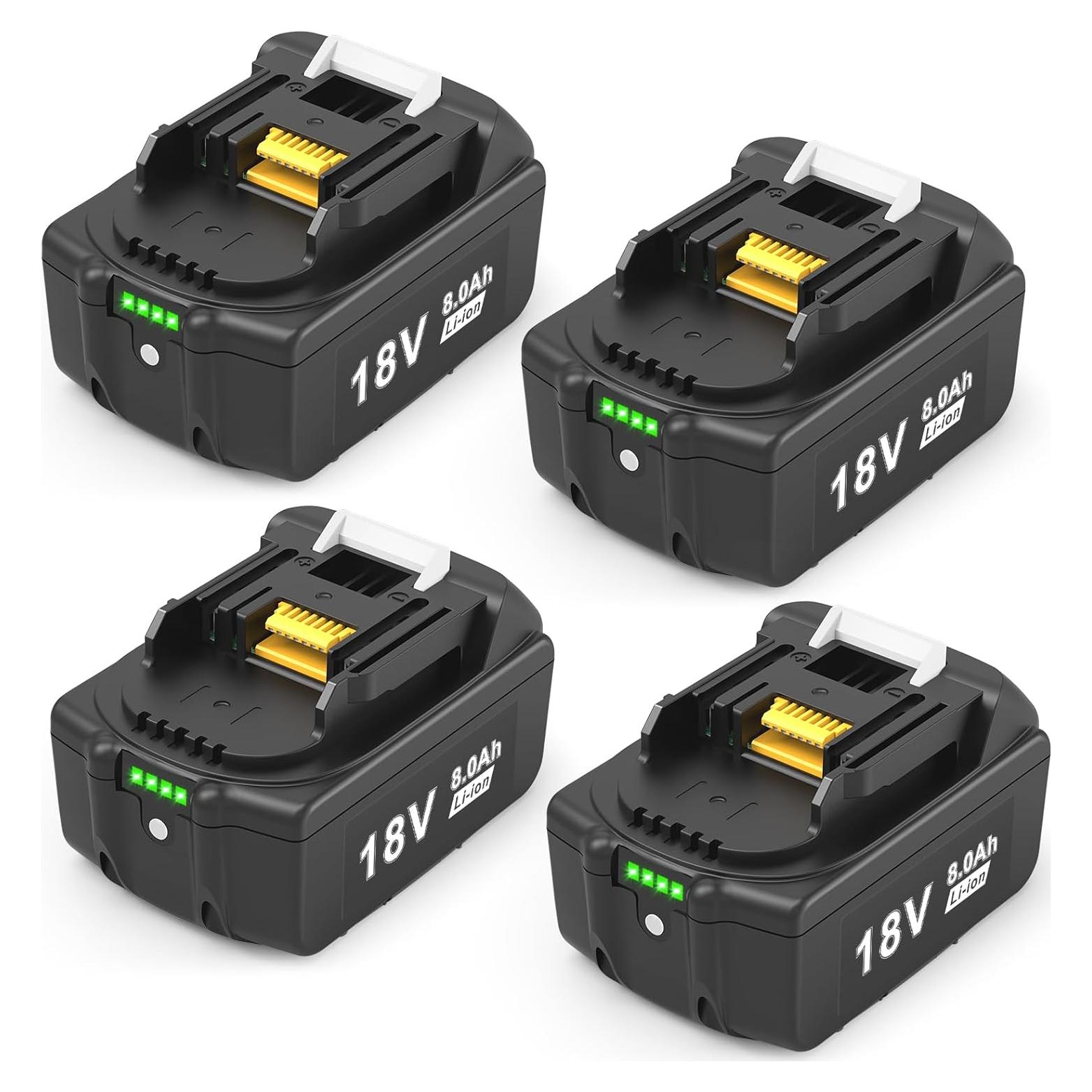 Batería de Reemplazo 18V 8.0Ah Futurebatt para Makita - 4 Paquetes