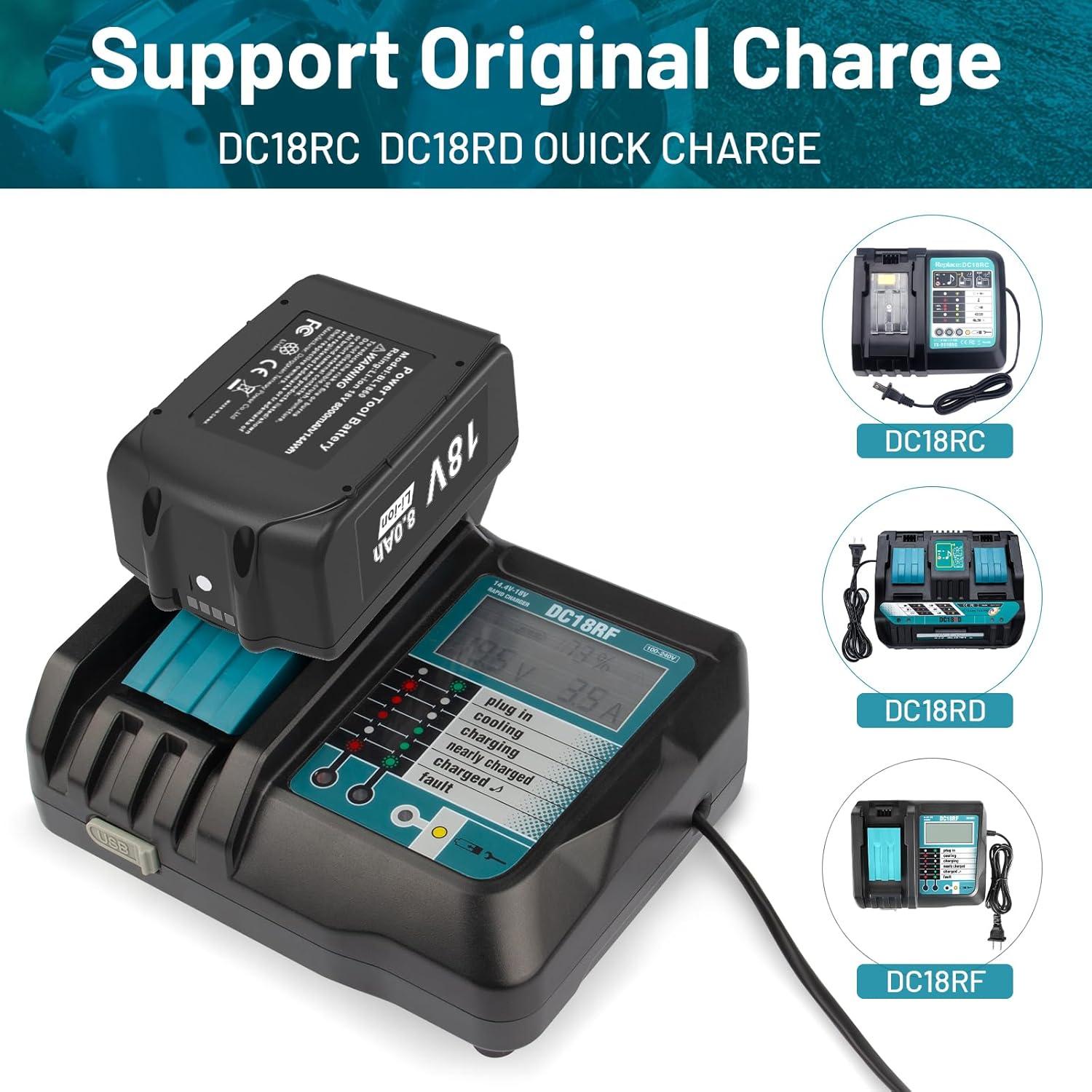 Batería de Reemplazo 18V 8.0Ah Futurebatt para Makita - 4 Paquetes