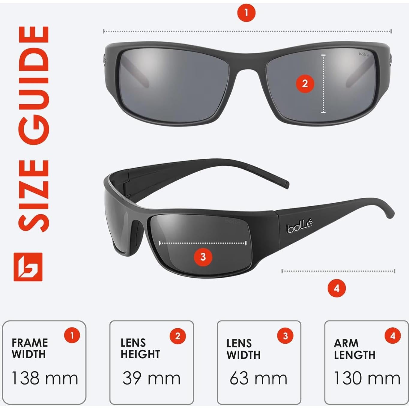 Gafas de Sol Bolle 63mm Polarizadas para Hombres y Mujeres