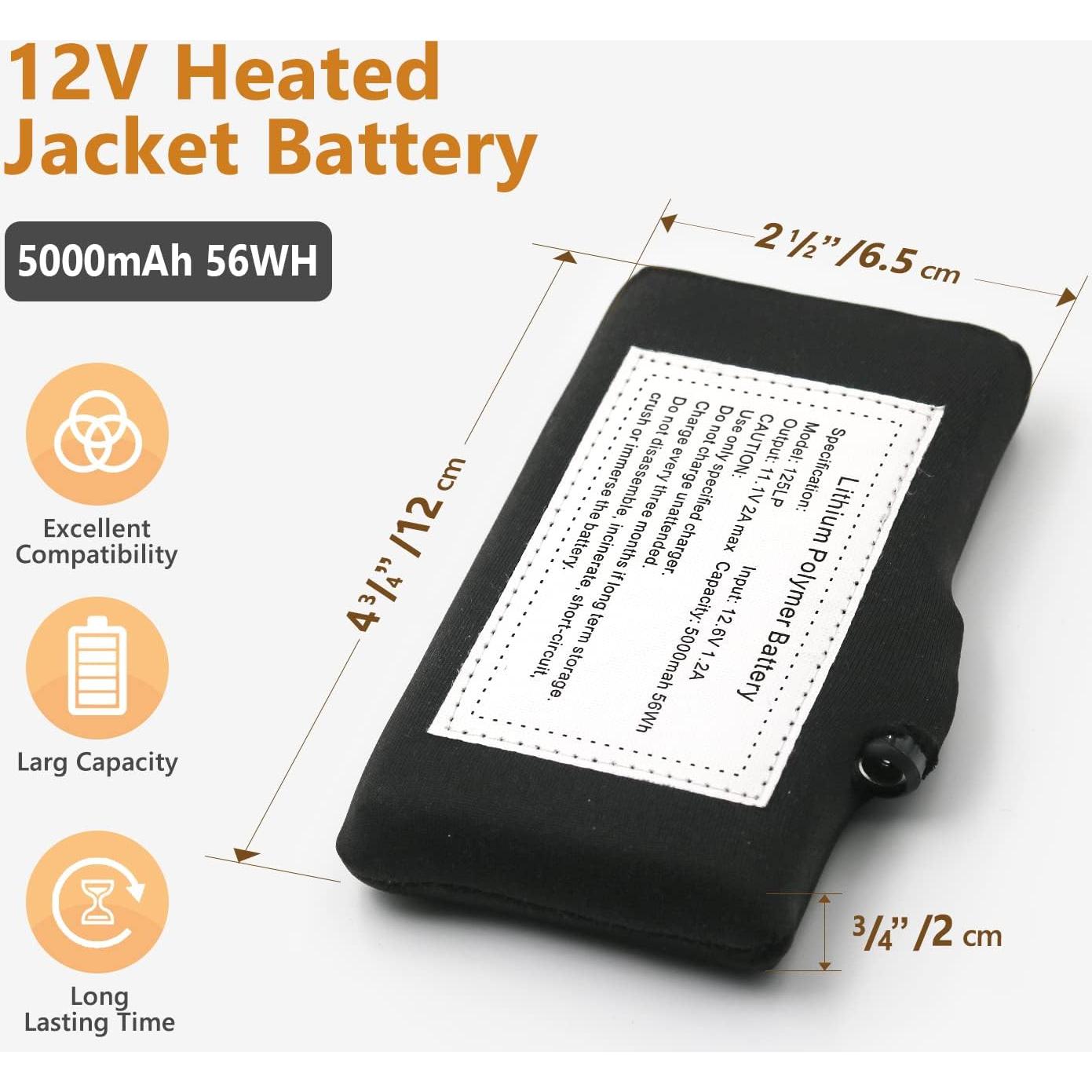 Batería de Chaqueta Calentada 12V HomWanna 5000mAh con Cargador