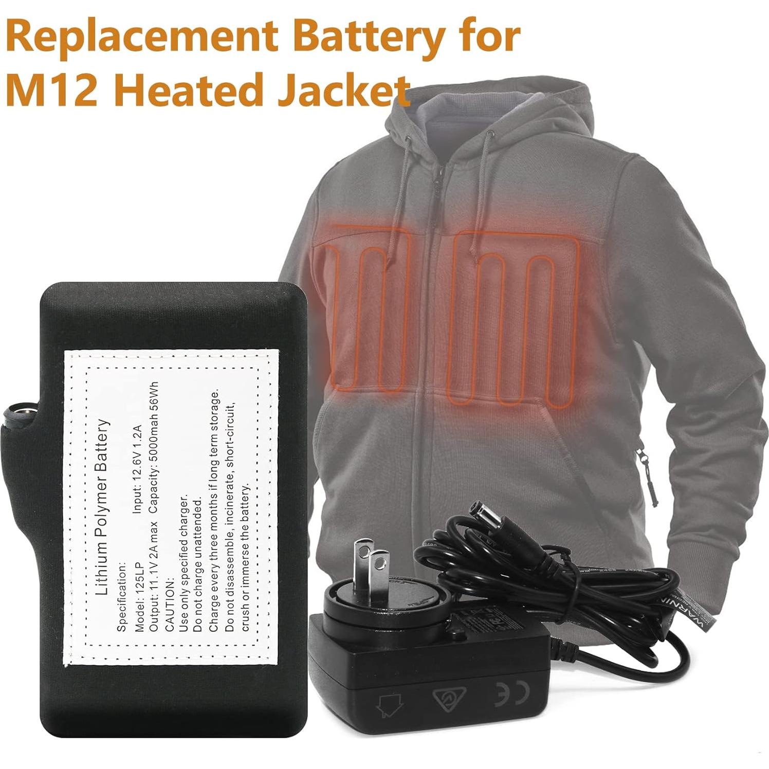 Batería de Chaqueta Calentada 12V HomWanna 5000mAh con Cargador