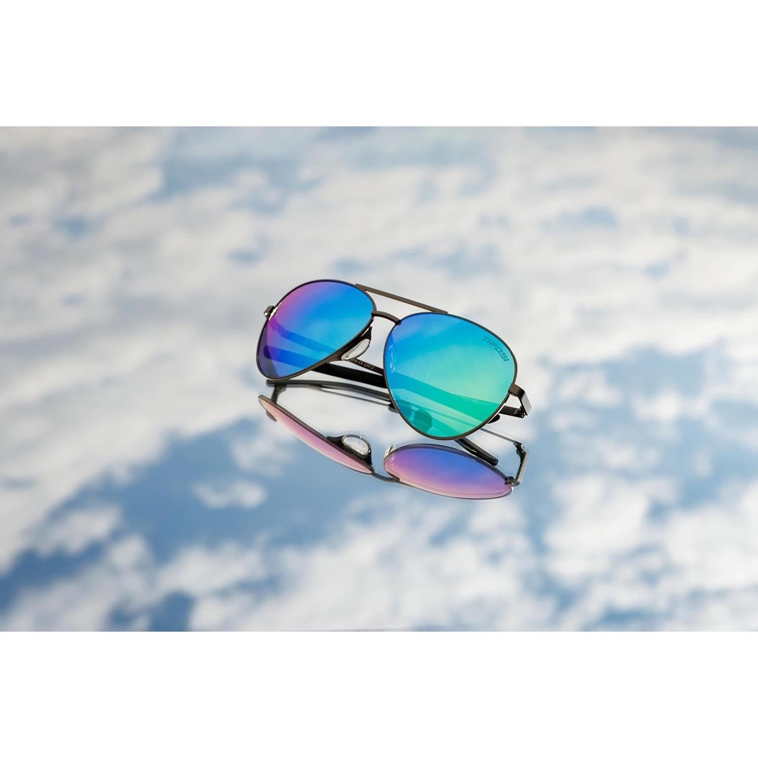 Gafas de sol aviador Tifosi sin enredos - Lente ahumado verde