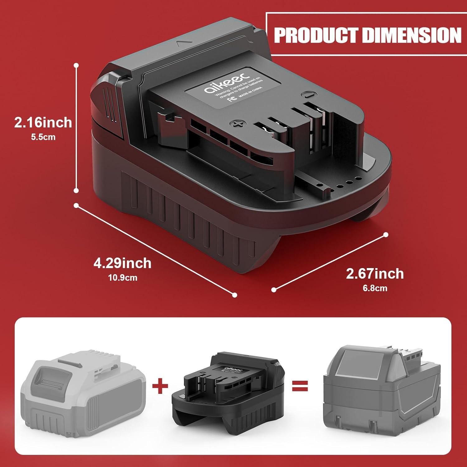 Adaptador de Batería Aikeec DeWalt 18V/20V a Milwaukee 18V