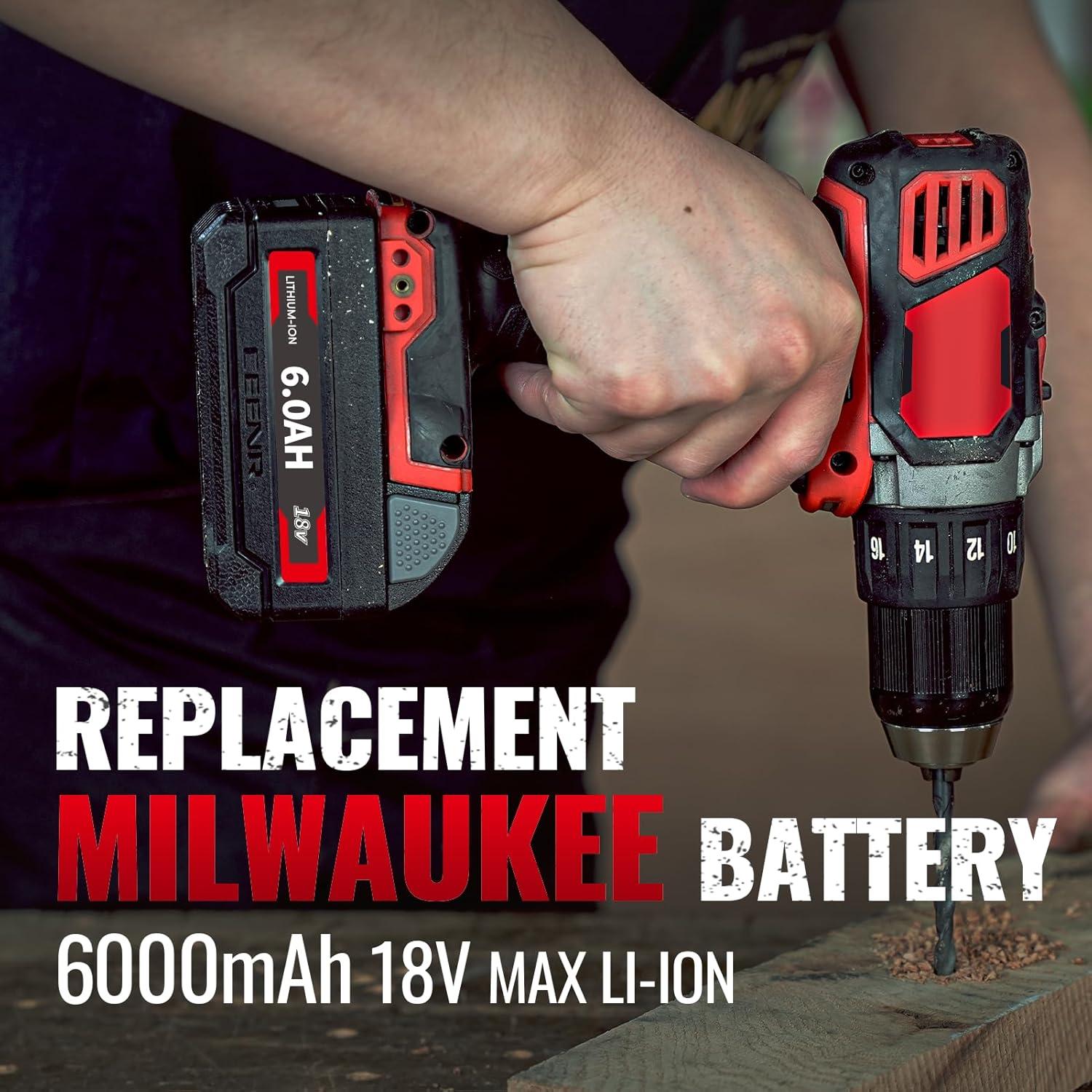Batería de Litio CEENR 6.0Ah Reemplazo Milwaukee M-18