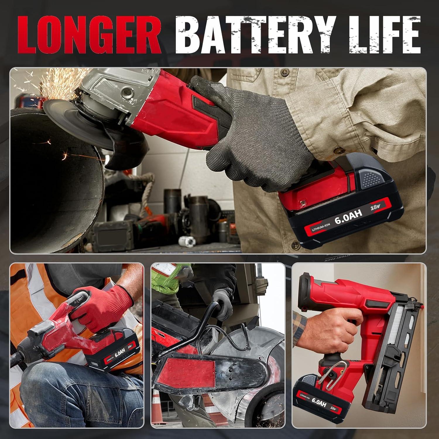 Batería de Litio CEENR 6.0Ah Reemplazo Milwaukee M-18